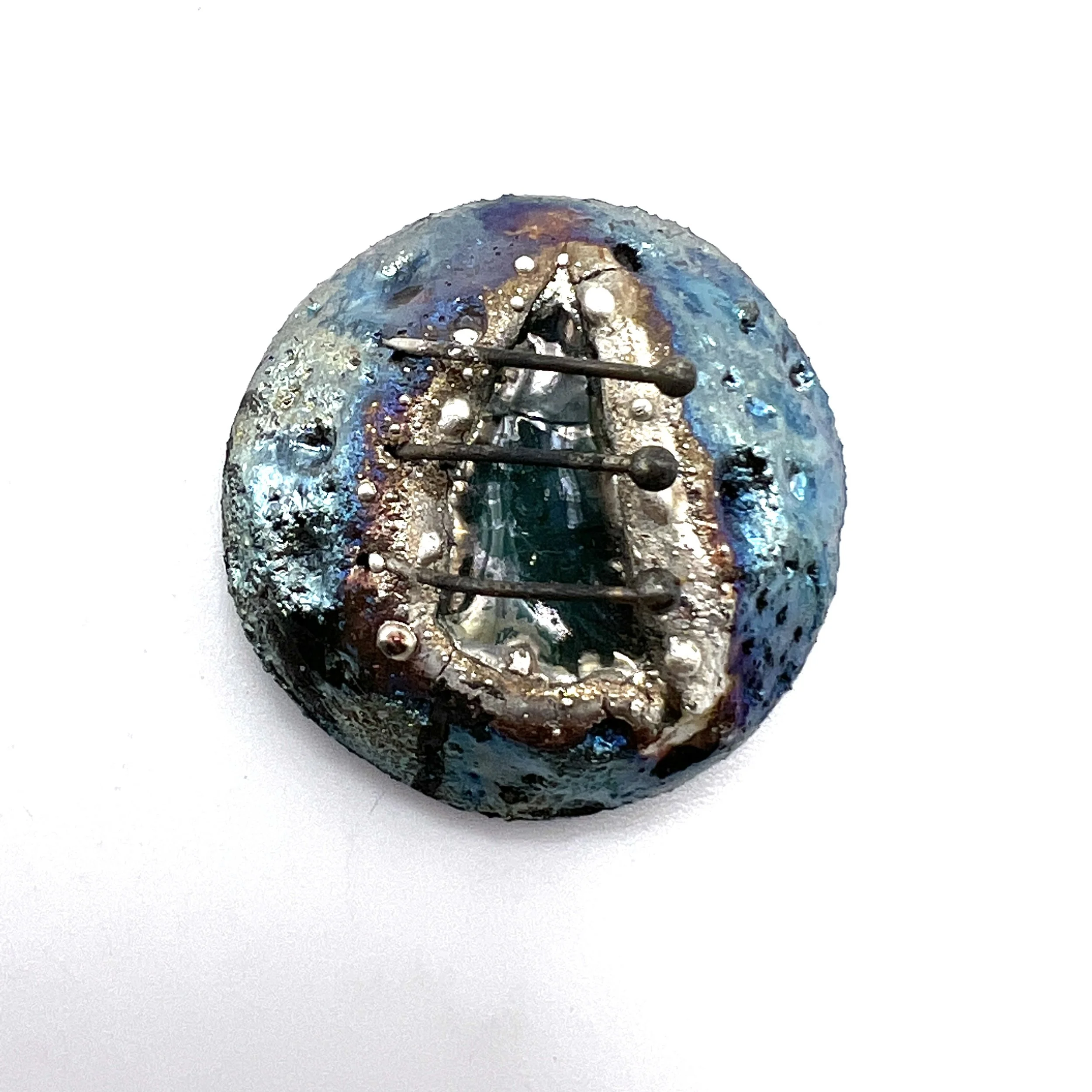 Raku Cabochon Wired Jewelry Supply Handmade by MAKUstudio