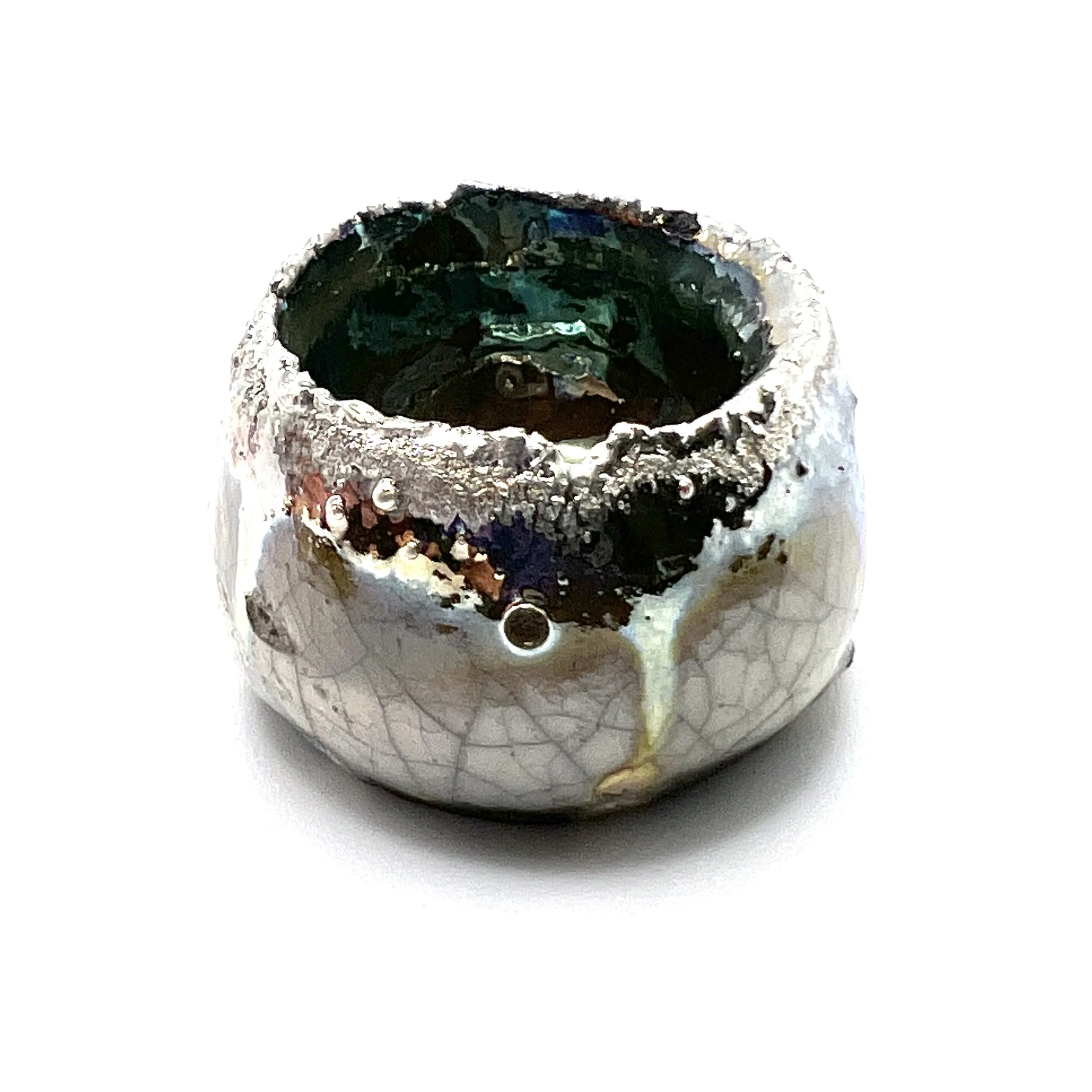 Large Raku Pod Cabochon Ceramic Jewelry Supplies Handmade by MAKUstudio