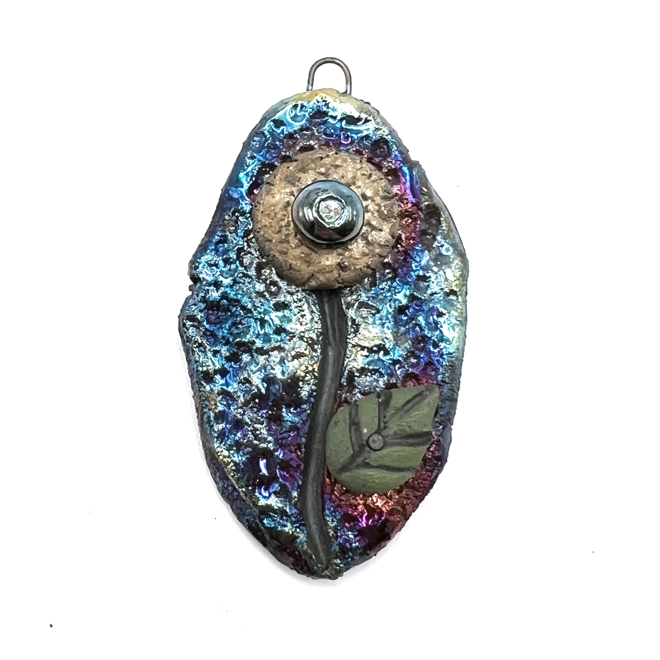 Flower Raku Ceramic Pendant Raku Jewelry Supply Handmade by  MAKUstudio