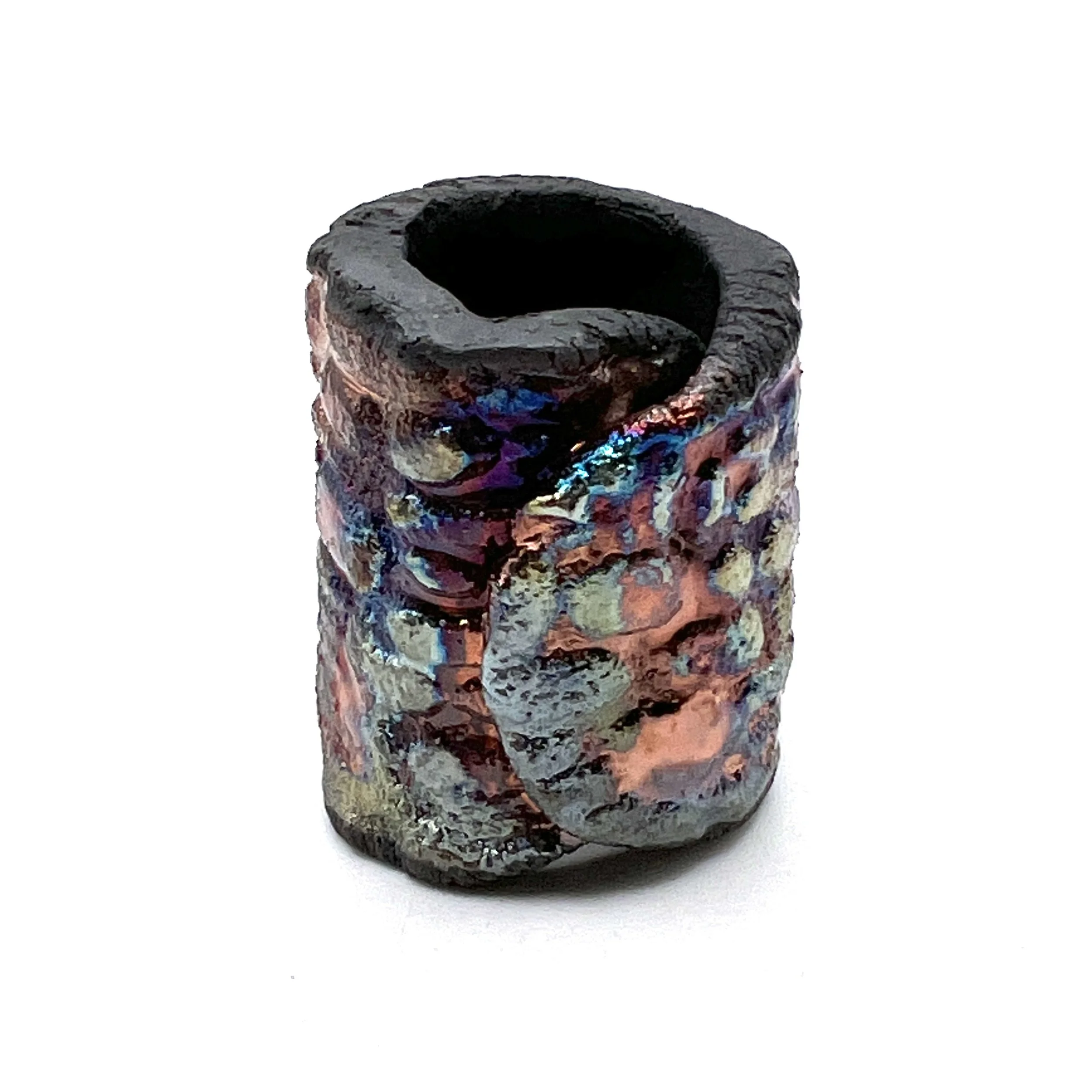 Large Raku Ceramic Tube Bead Jewelry Supply Handmade by MAKUstudio