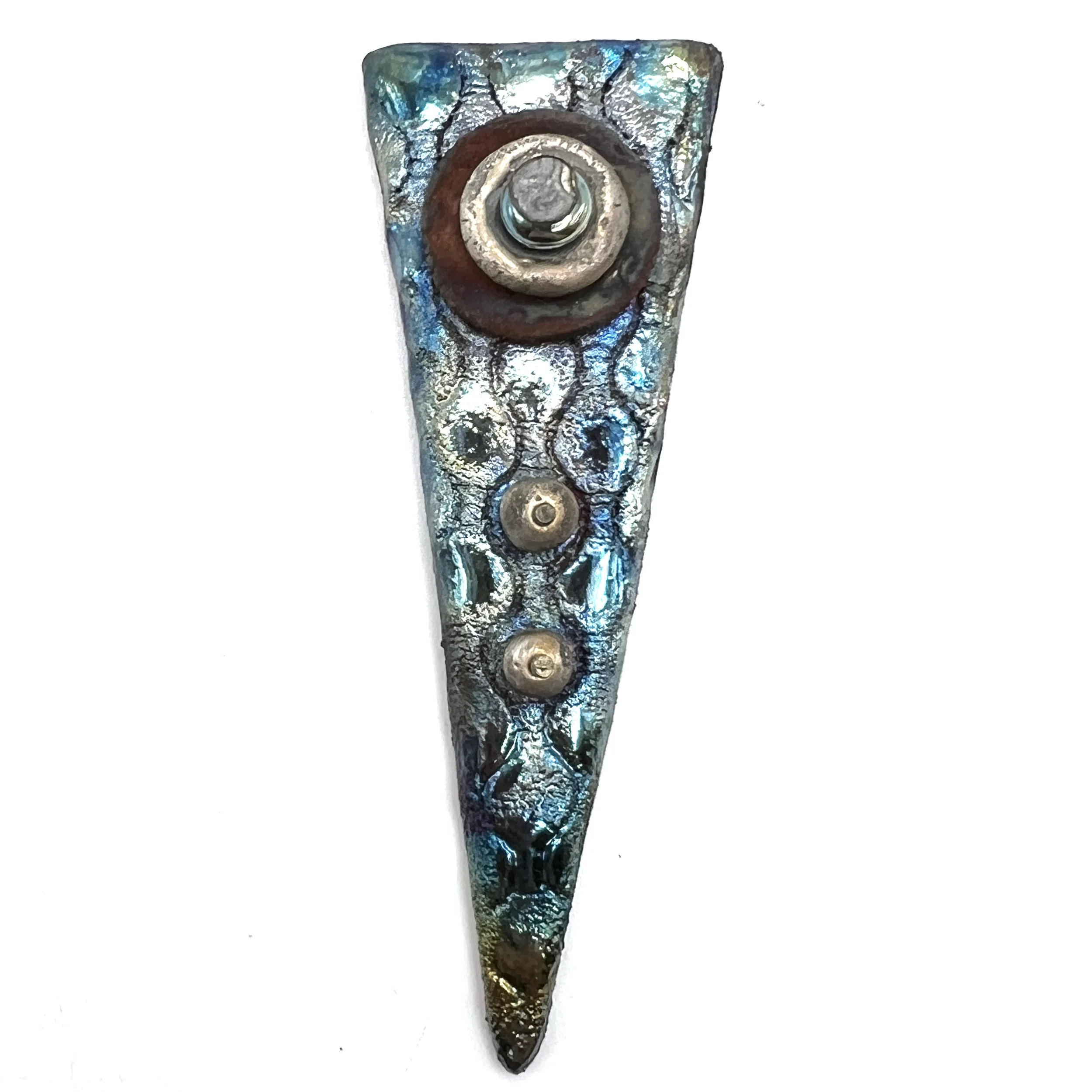 Triangle Raku Cabochon Ceramic Jewelry Supply Handmade by MAKUstudio