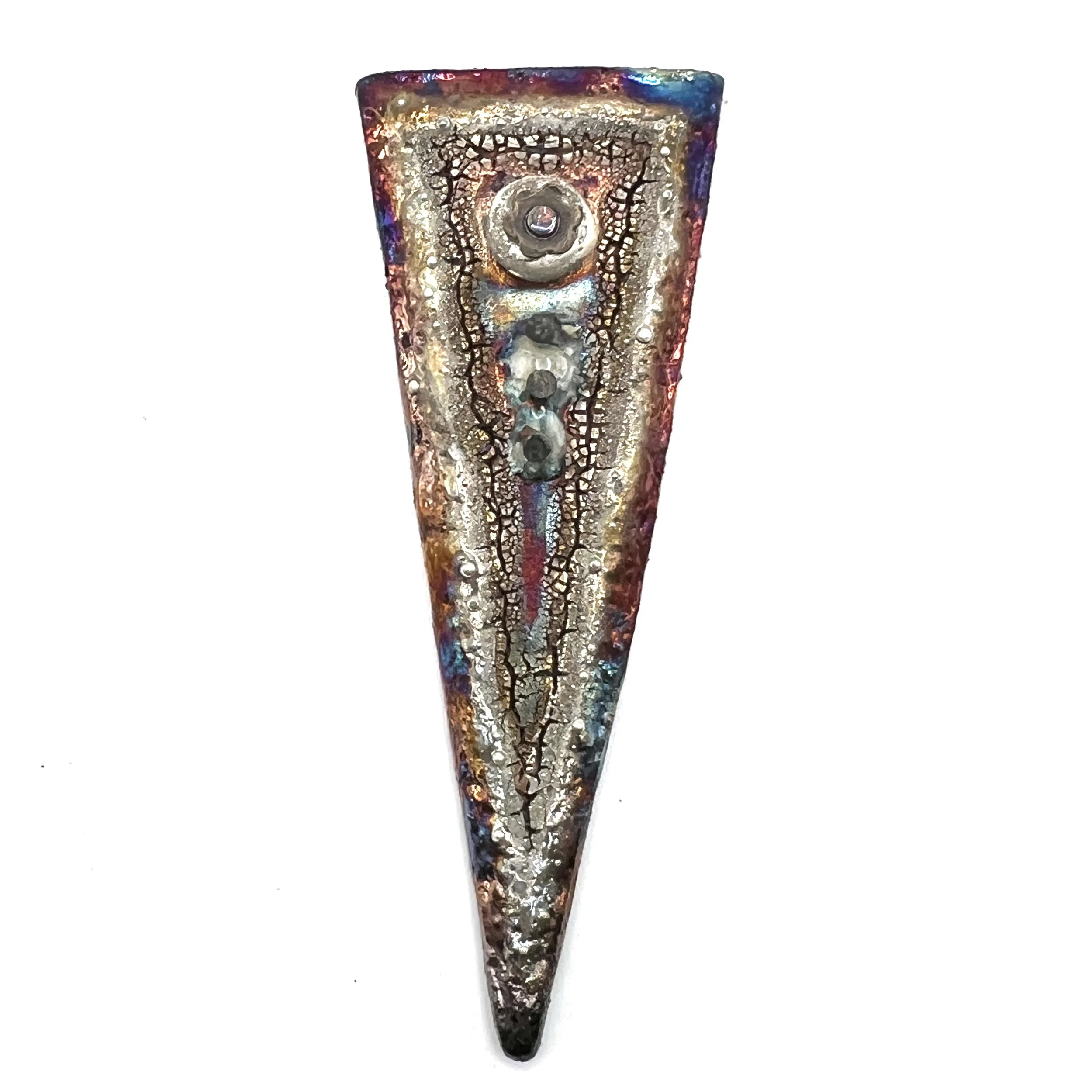 Triangle Raku Cabochon Ceramic Jewelry Supply Handmade by MAKUstudio