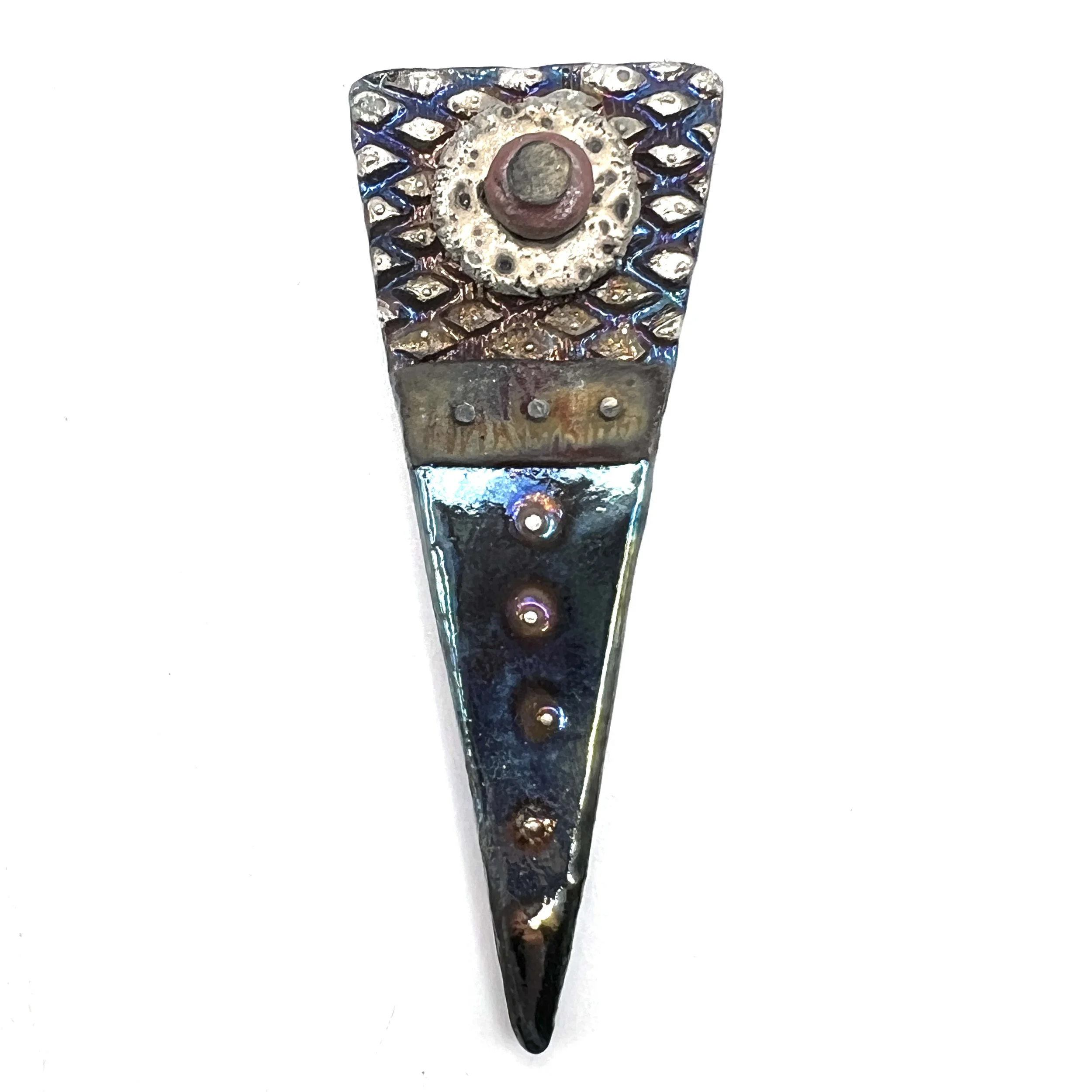 Triangle Raku Cabochon Ceramic Jewelry Supply Handmade by MAKUstudio