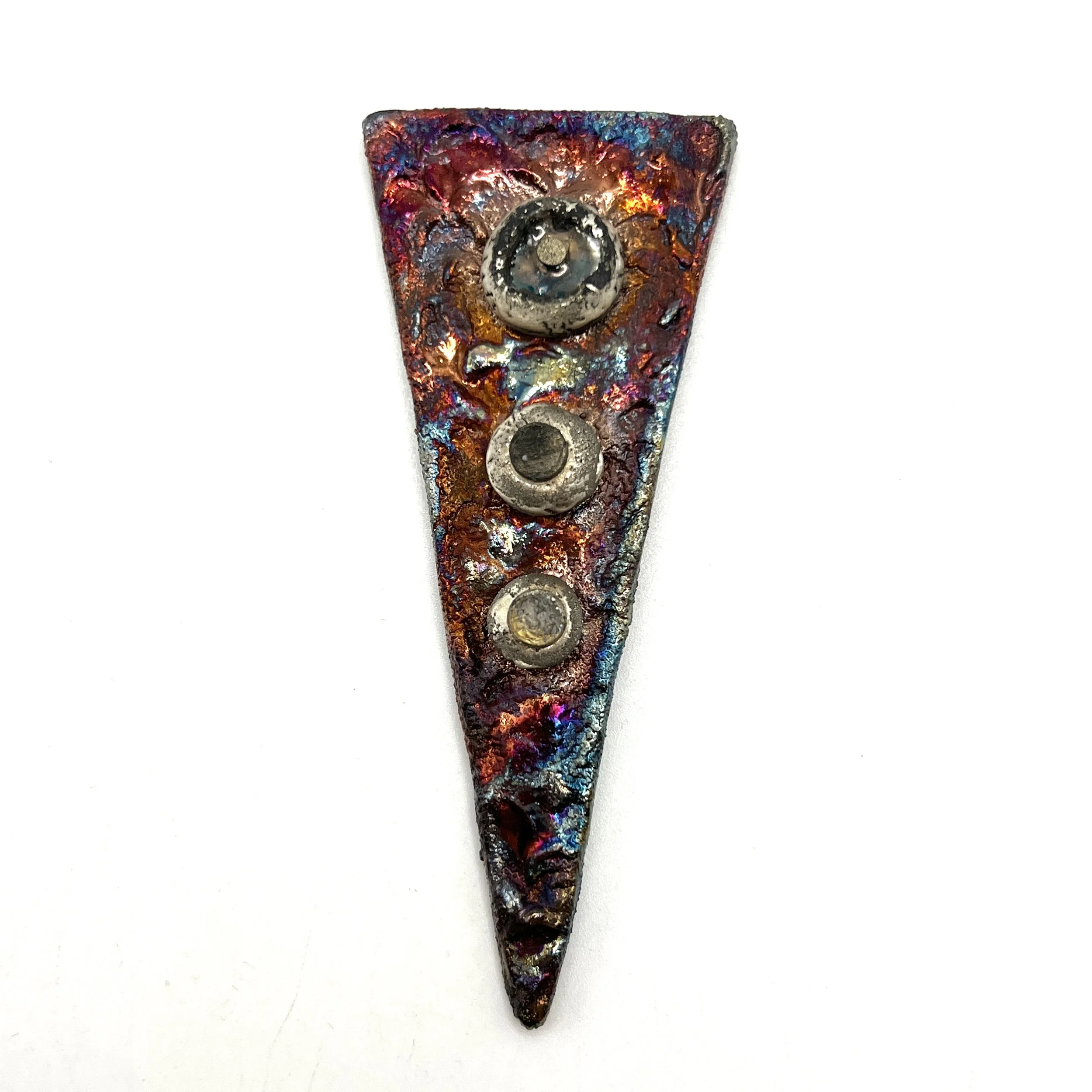 Triangle Raku Cabochon Ceramic Jewelry Supply Handmade by MAKUstudio
