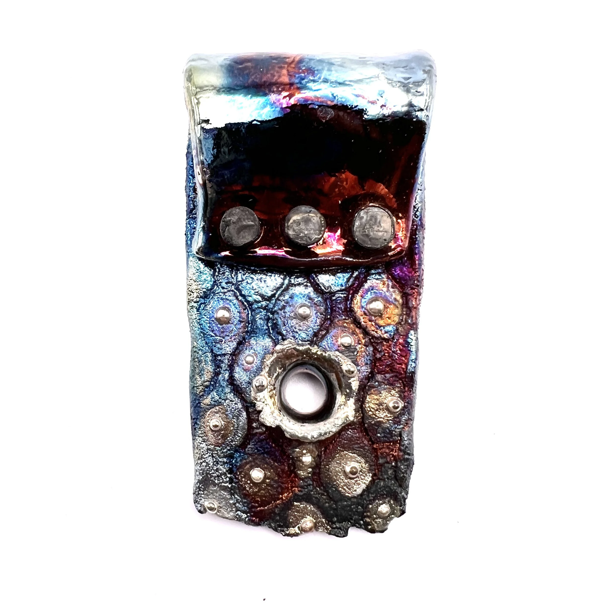 Raku Fold Over Pendant Ceramic Jewelry Supply Handmade  by MAKUstudio