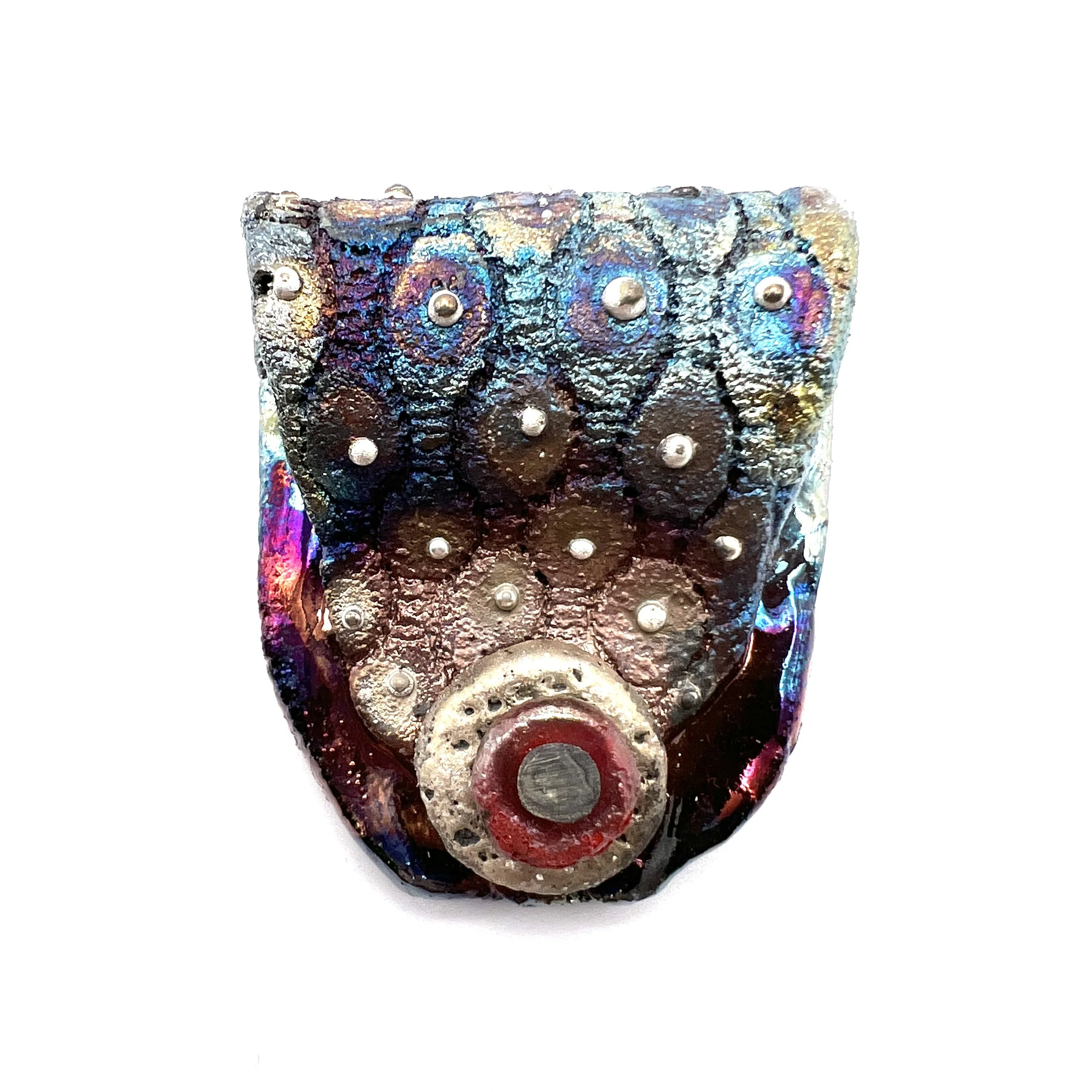 Raku Fold Over Pendant Ceramic Jewelry Supply Handmade  by MAKUstudio