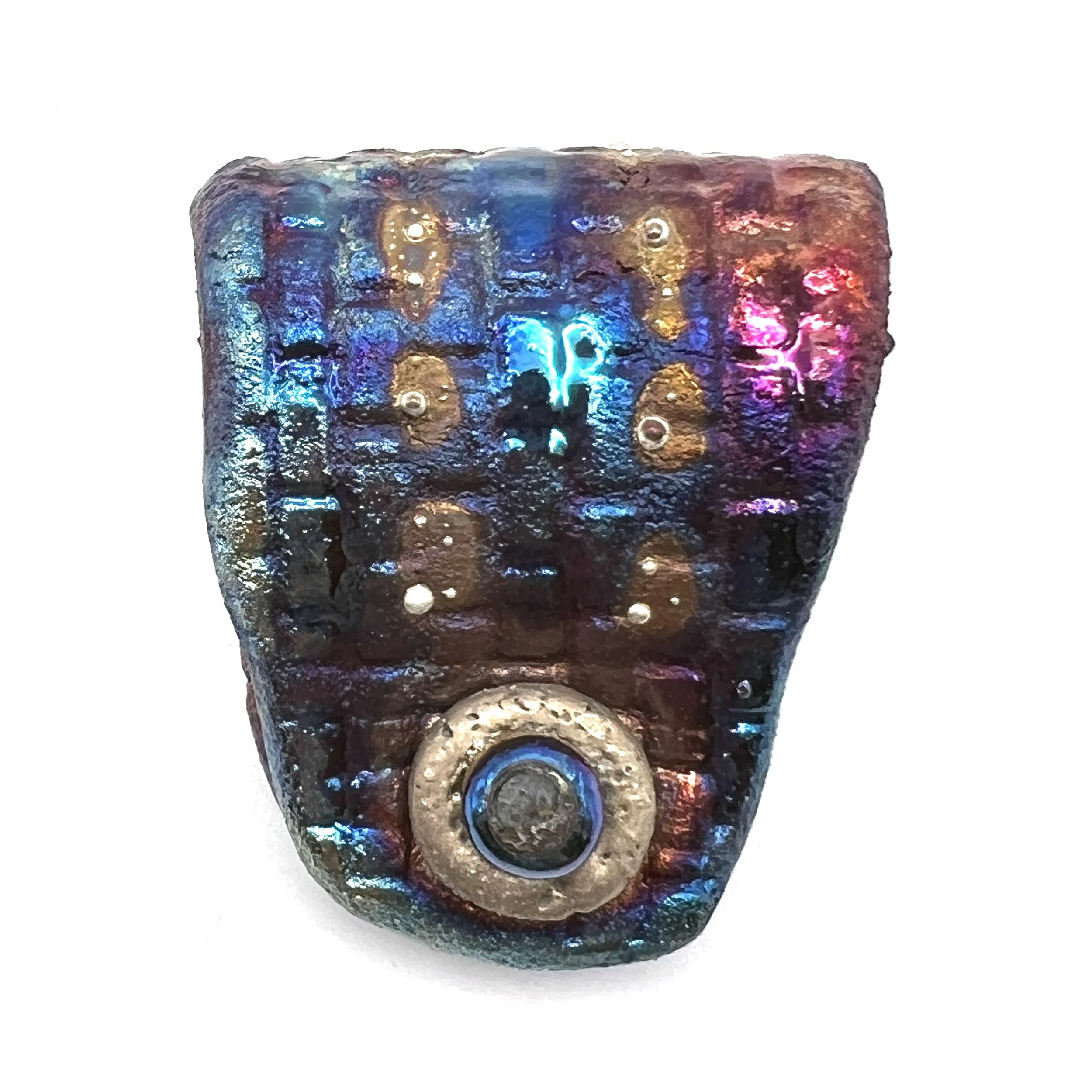 Raku Fold Over Pendant Ceramic Jewelry Supply Handmade  by MAKUstudio