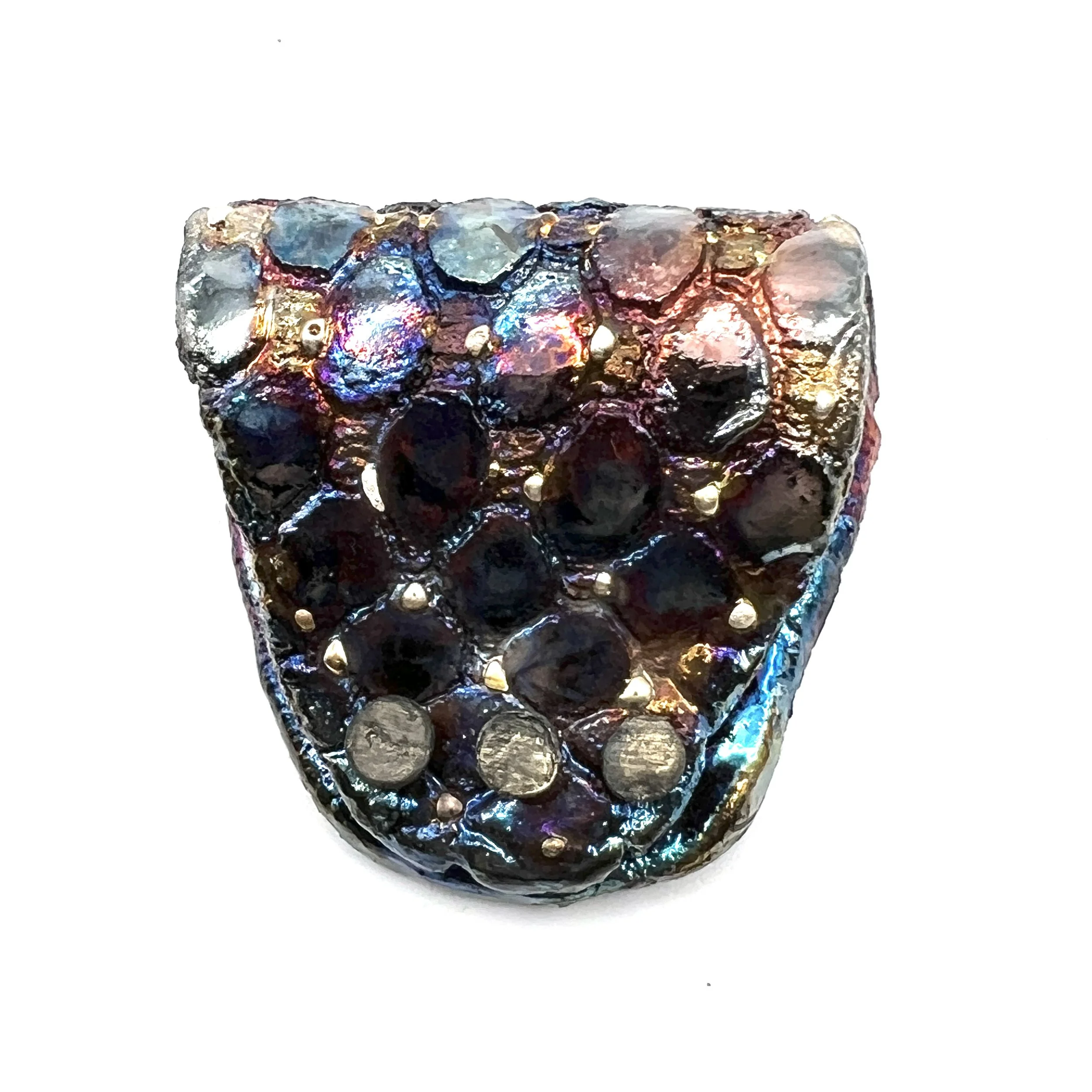 Raku Fold Over Pendant Ceramic Jewelry Supply Handmade  by MAKUstudio