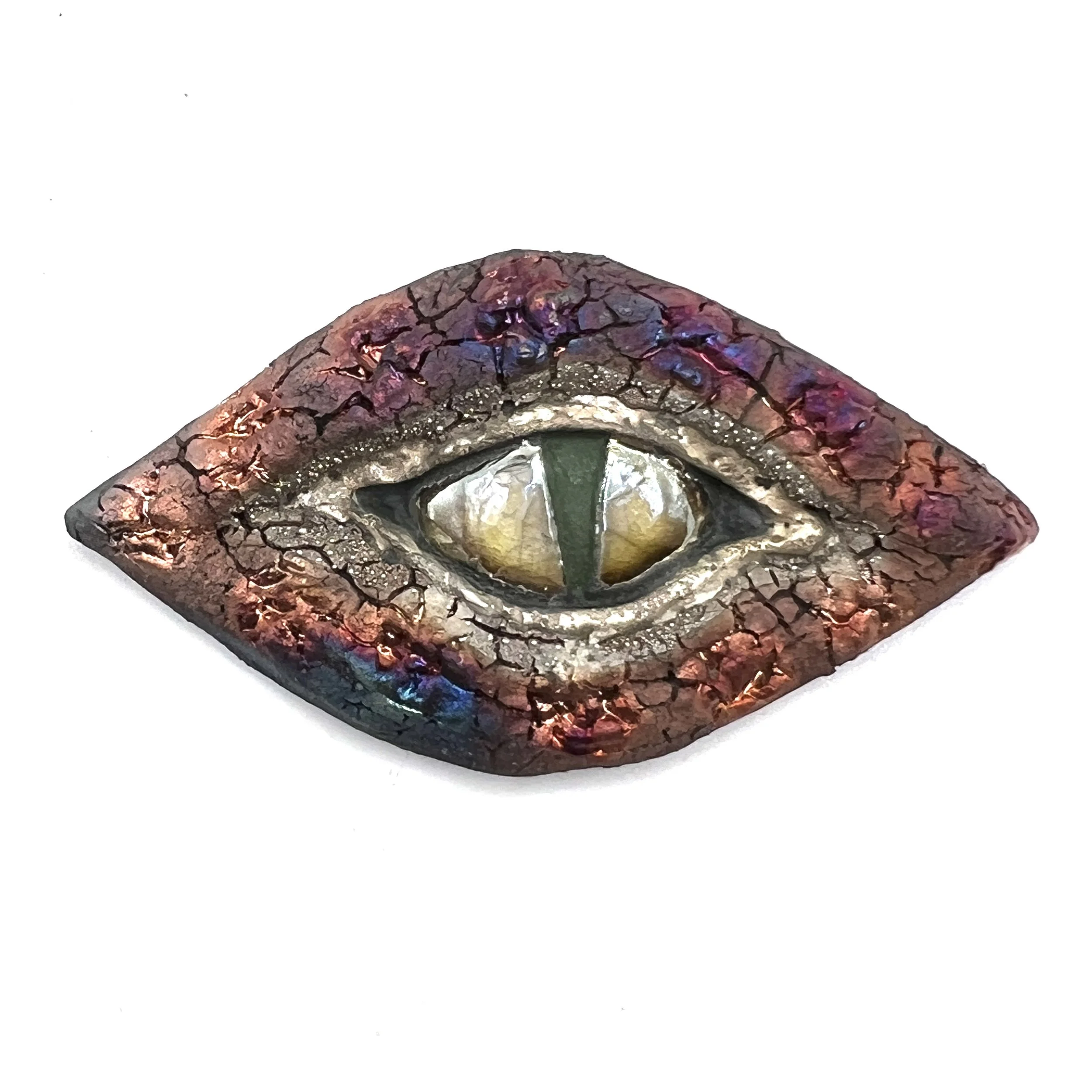 Dragon Eye Raku Ceramic Cabochon Raku Jewelry Supply Handmade by MAKUstudio