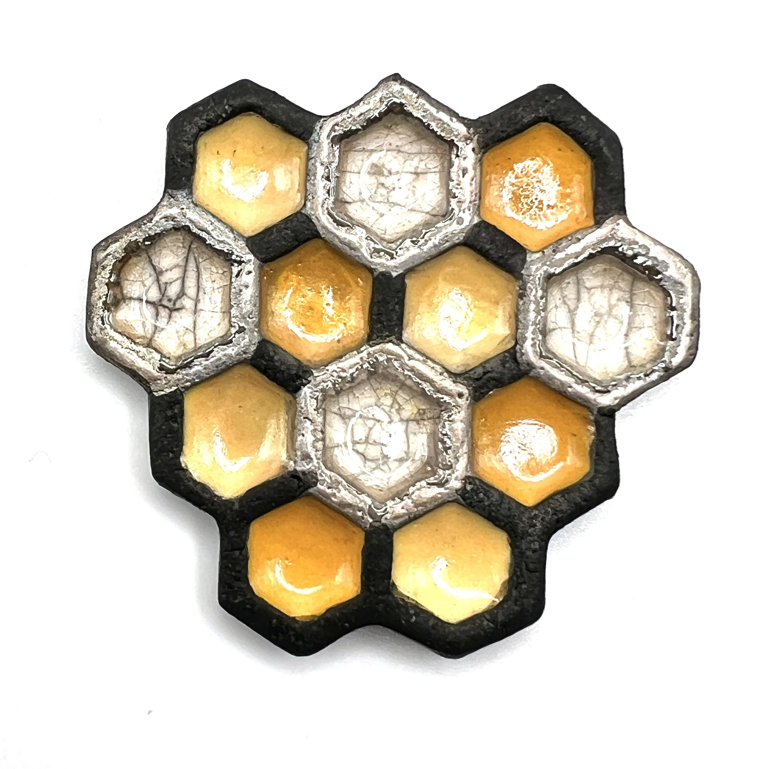 Honeycomb Raku Cabochon Ceramic Jewelry Supplies Handmade by MAKUstudio MAKU raku