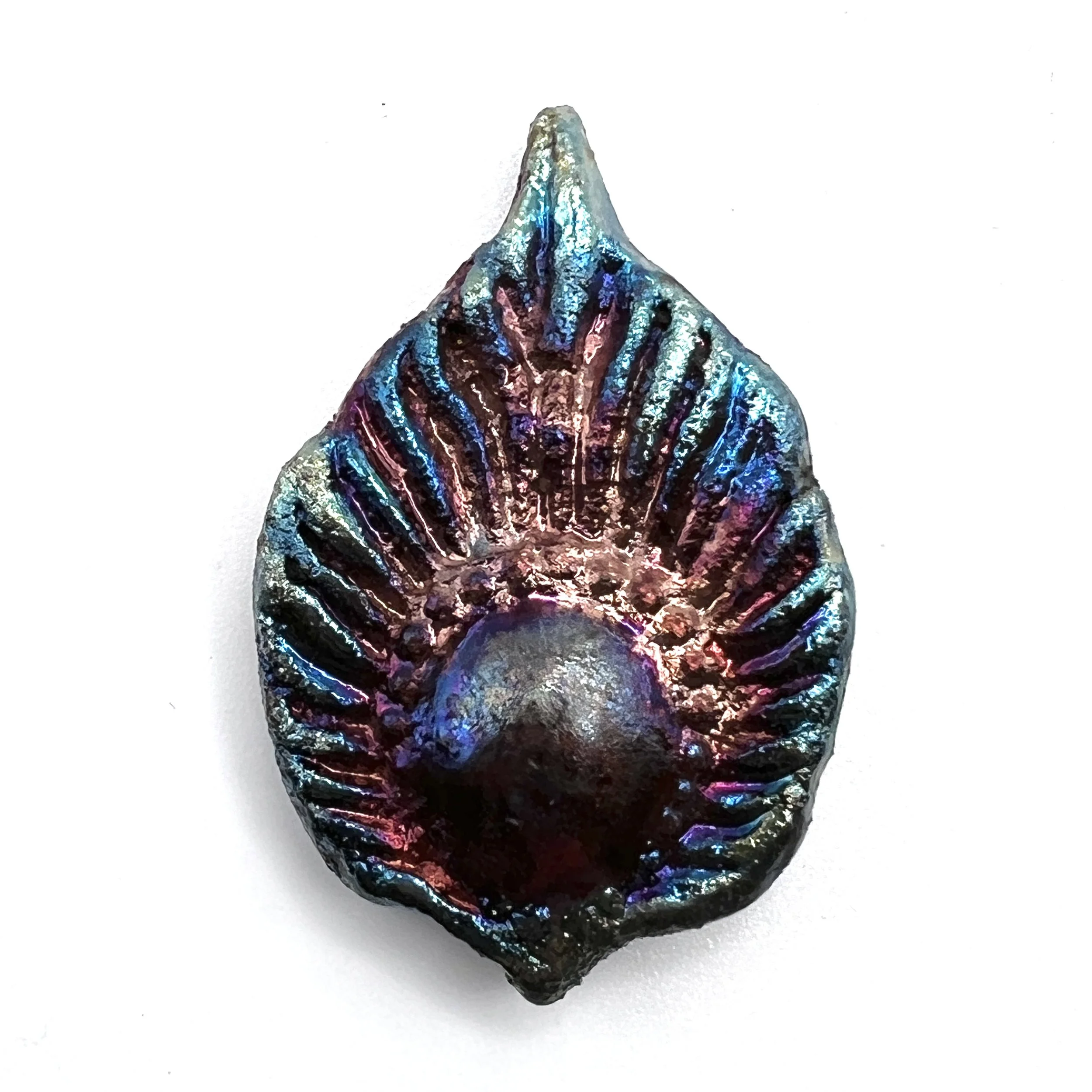 Peacock Feather Raku Cabochon Jewelry Supply Handmade by MAKUstudio MAKU raku