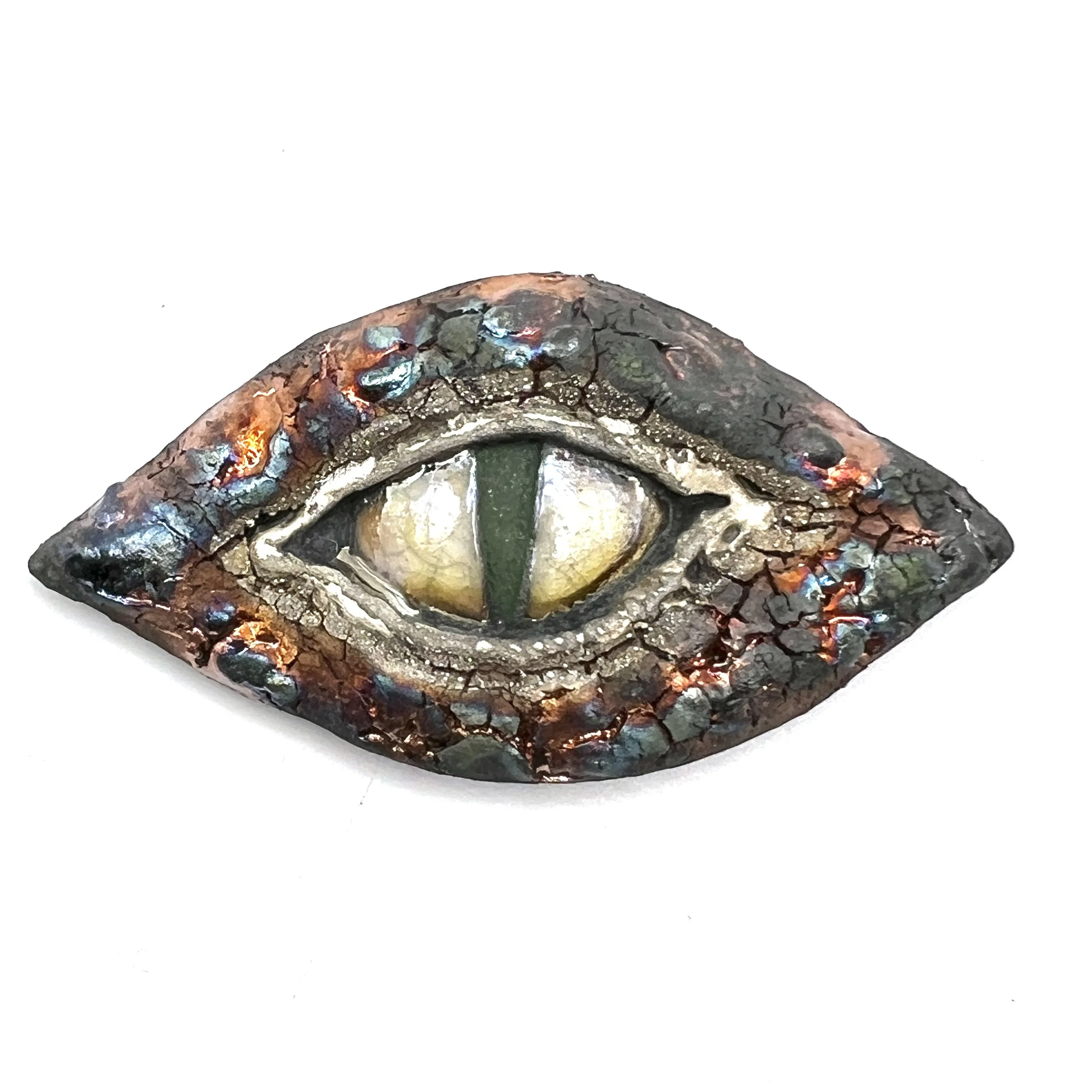 Dragon Eye Raku Ceramic Cabochon Raku Jewelry Supply Handmade by MAKUstudio MAKU raku