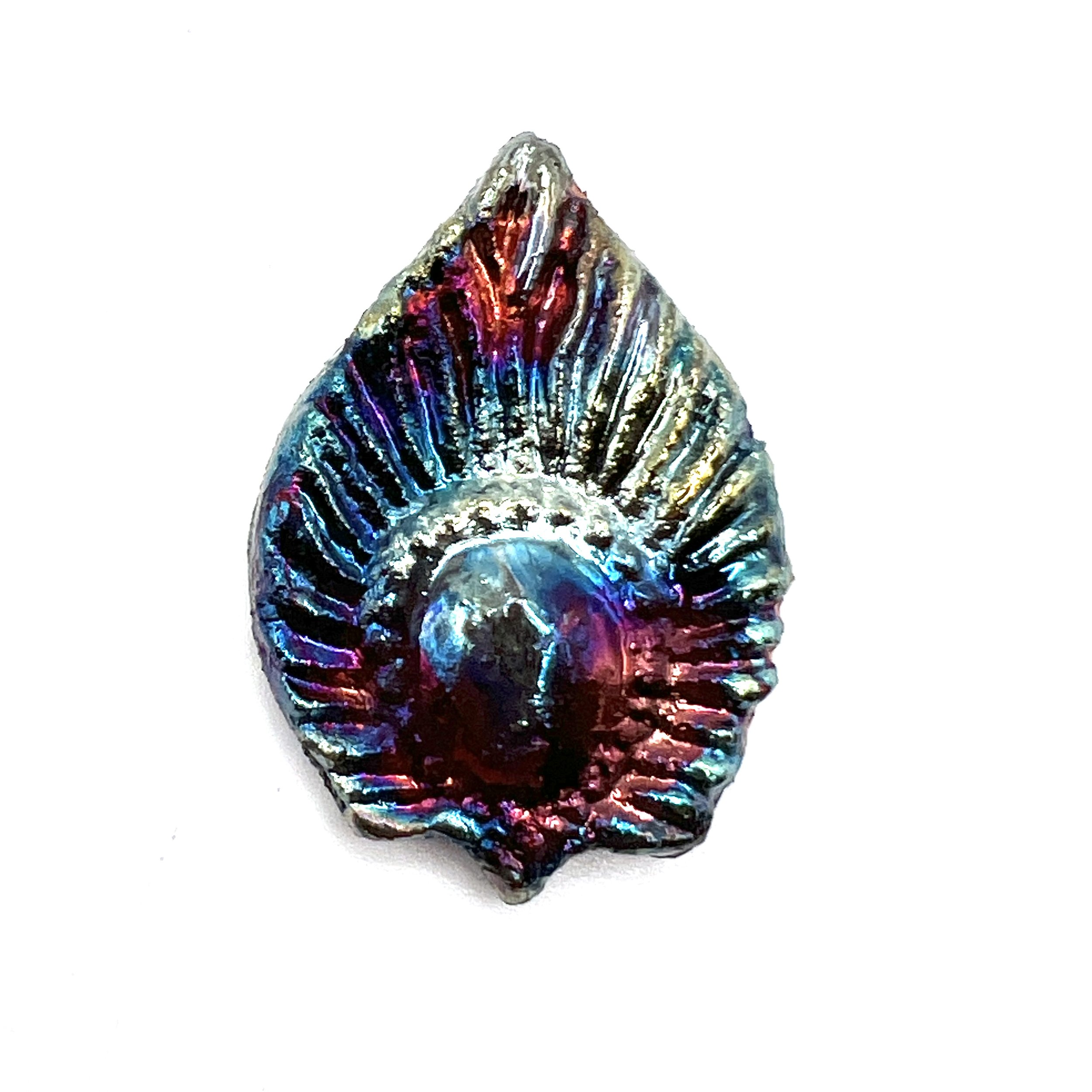 Peacock Feather or Leaf Raku Cabochon Jewelry Supply Handmade by MAKUstudio MAKU raku