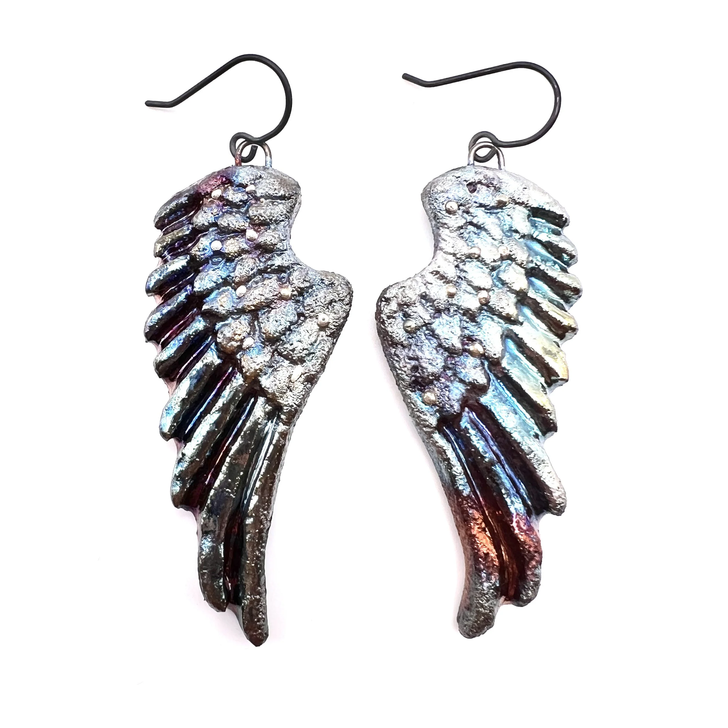 Raku Angel Wing Earrings Jewelry Supply Handmade by MAKUstudio MAKU raku