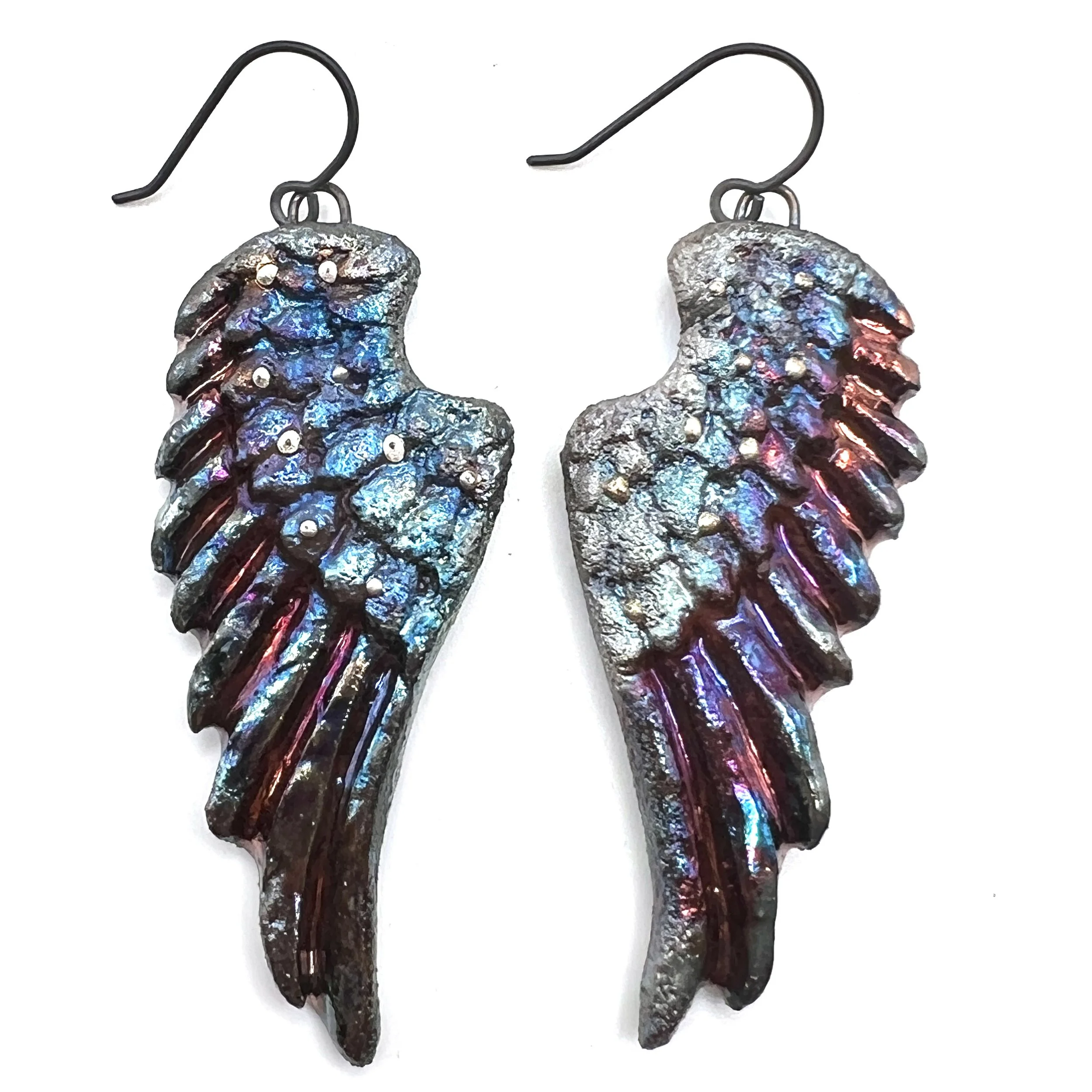Raku Angel Wing Earrings Jewelry Supply Handmade by MAKUstudio MAKU raku