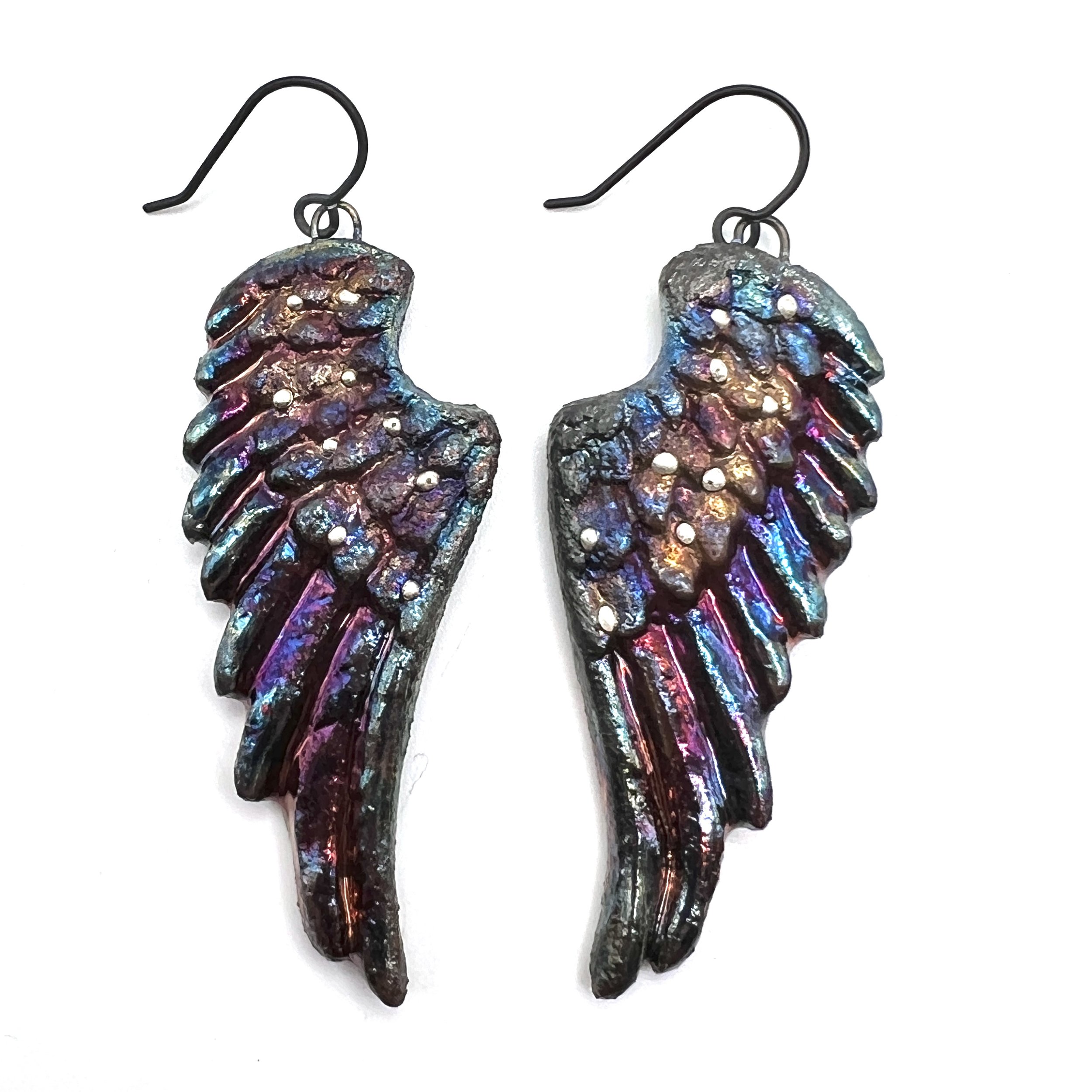 Raku Angel Wing Earrings Jewelry Supply Handmade by MAKUstudio MAKU raku