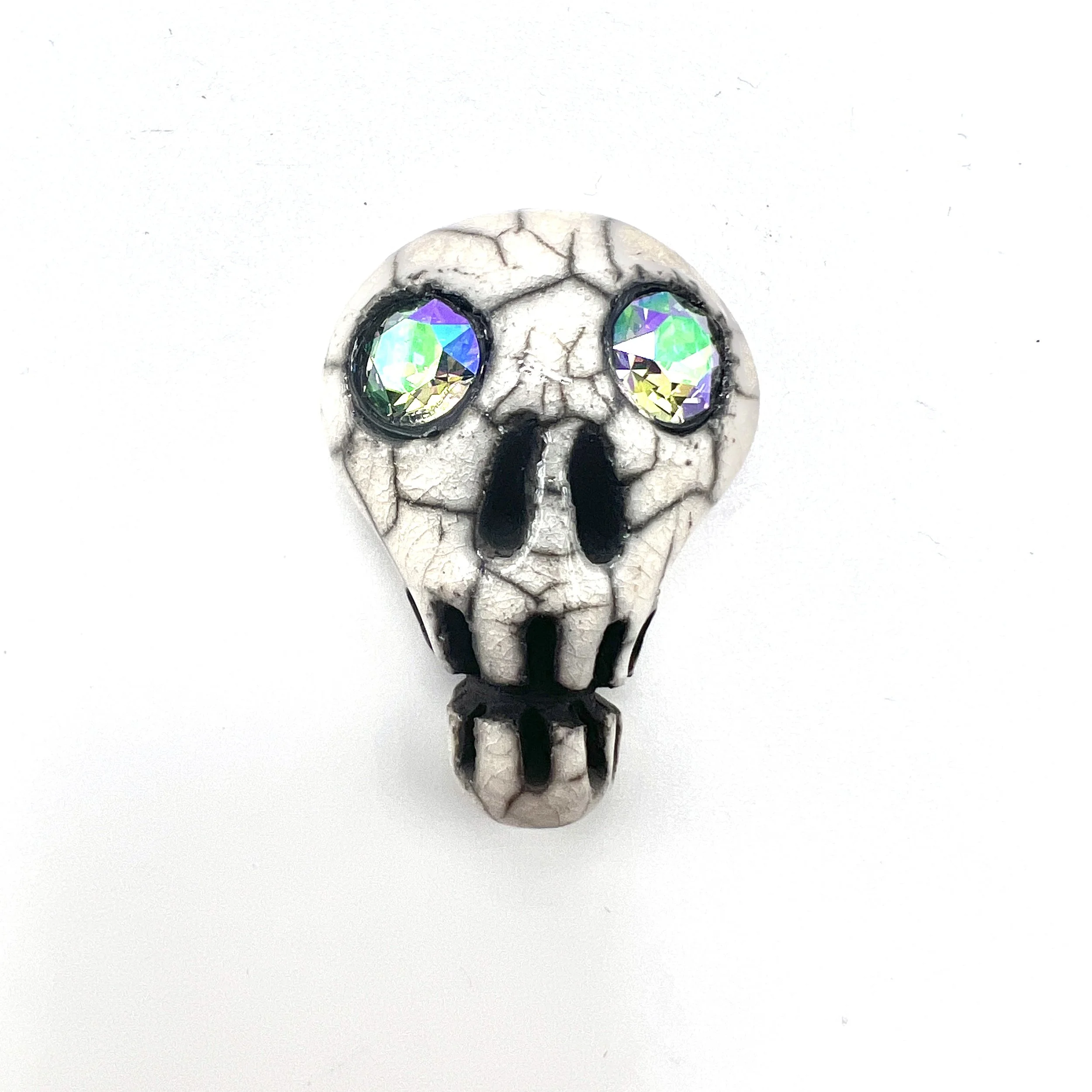 Raku Skull Cabochon Ceramic Jewelry Supplies Handmade by MAKUstudio