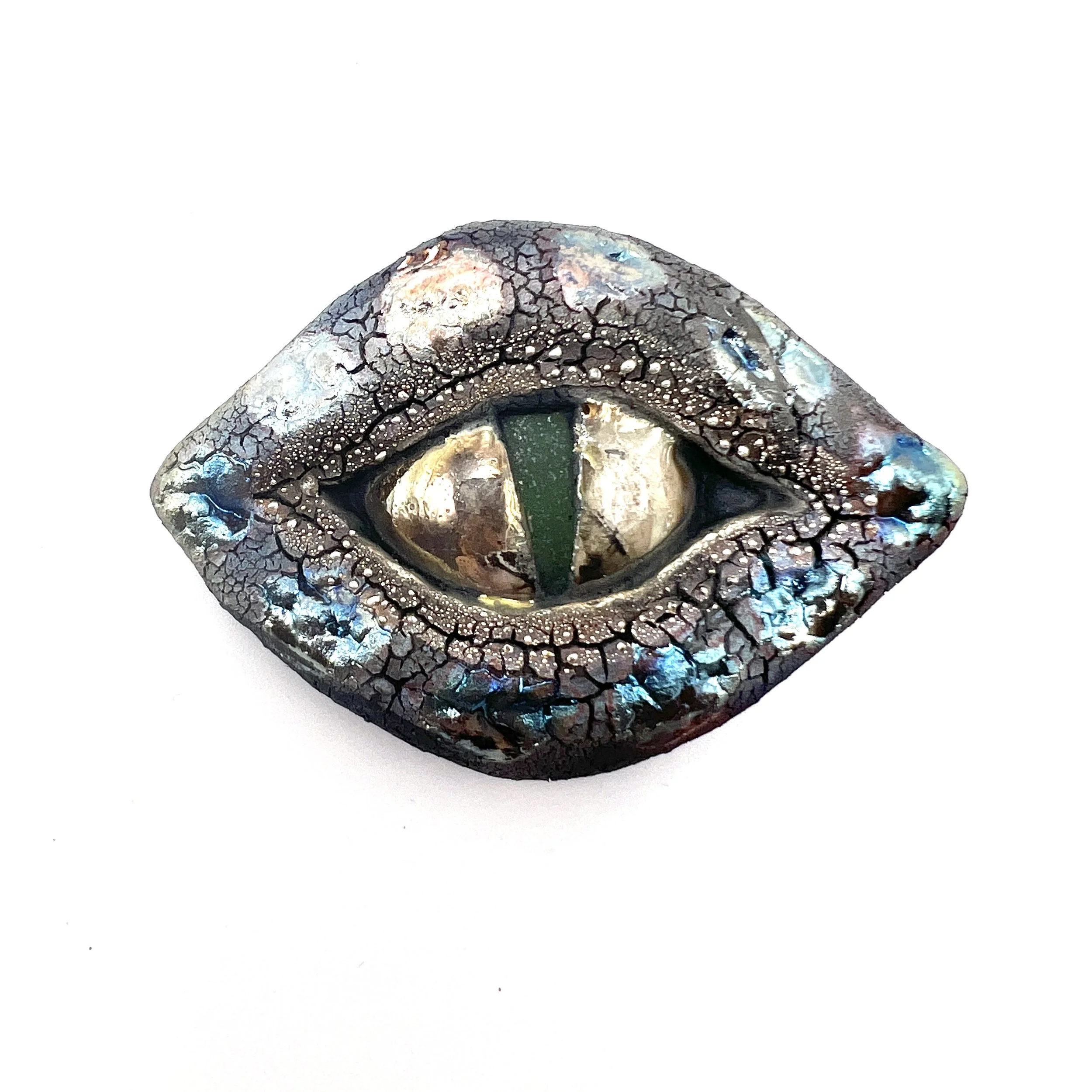 Dragon Eye Raku Ceramic Cabochon Raku Jewelry Supply Handmade by MAKUstudio MAKU raku