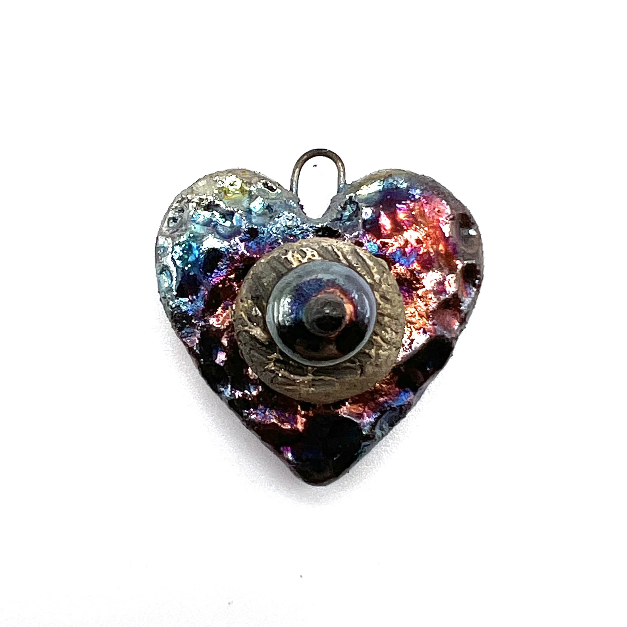 Raku Heart Pendant Ceramic Jewelry Supply Handmade by MAKUstudio MAKU raku