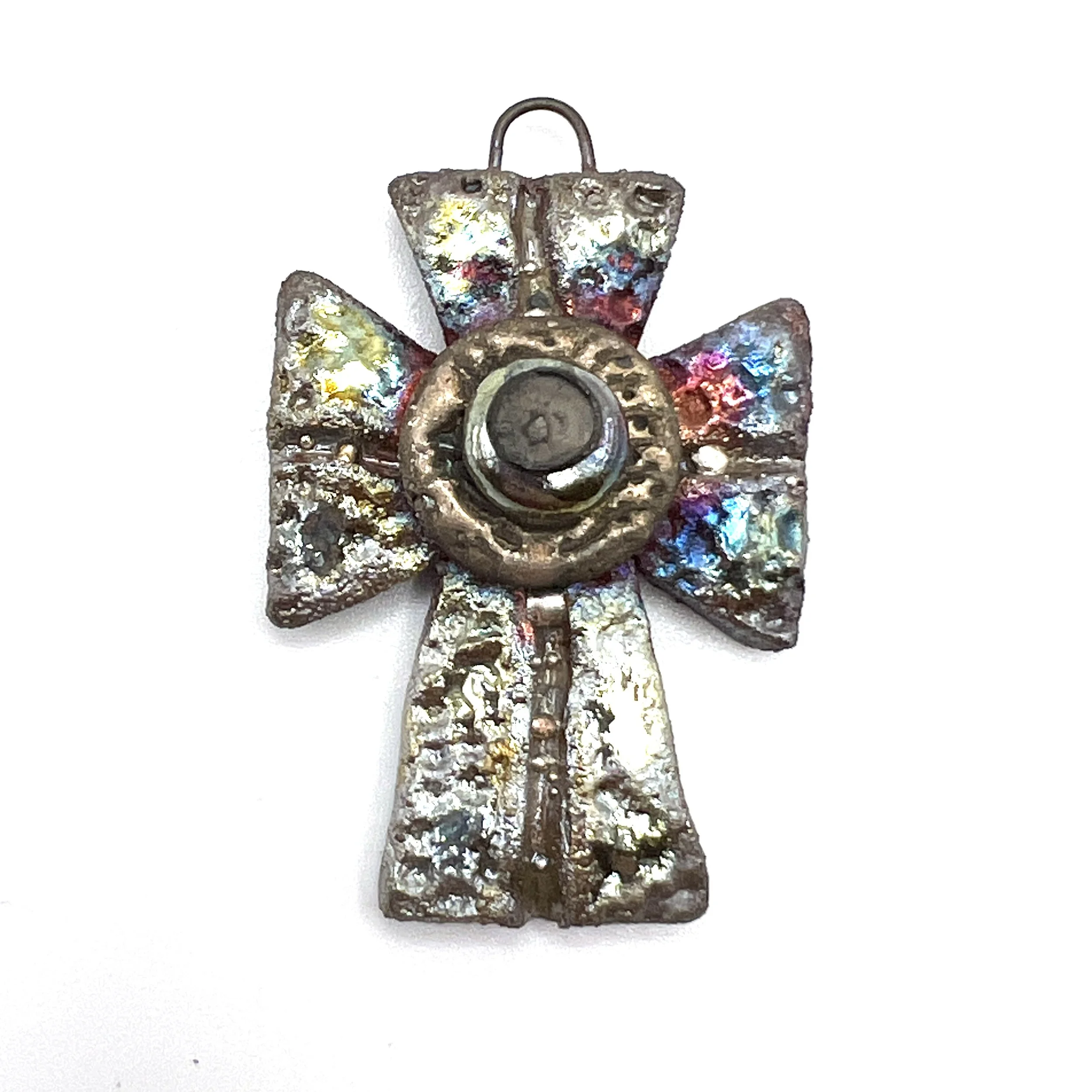 Raku Cross Ceramic Pendant Raku Jewelry Supply Handmade by  MAKUstudio