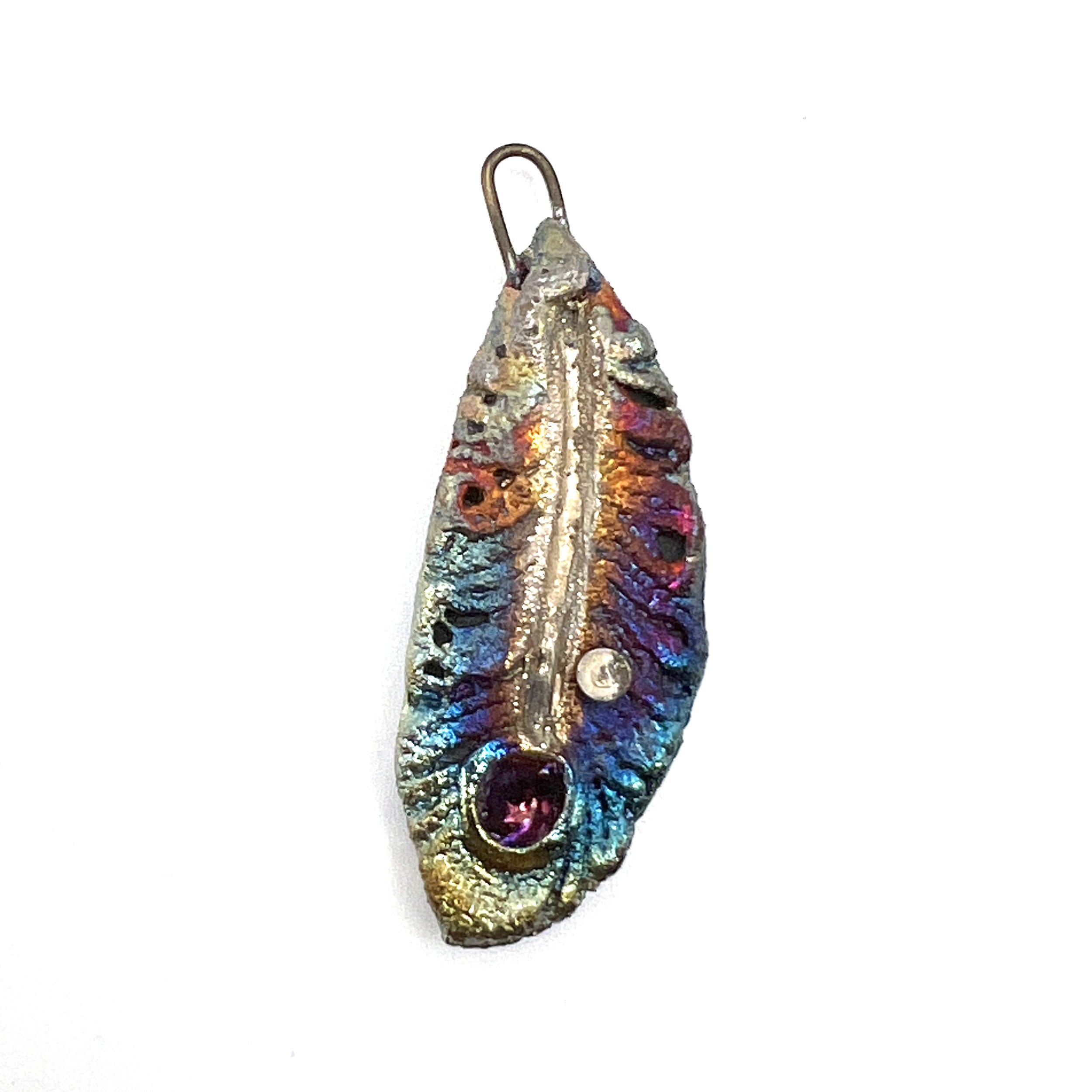 Feather Raku Pendant Jewelry Supply Handmade by MAKUstudio MAKU raku