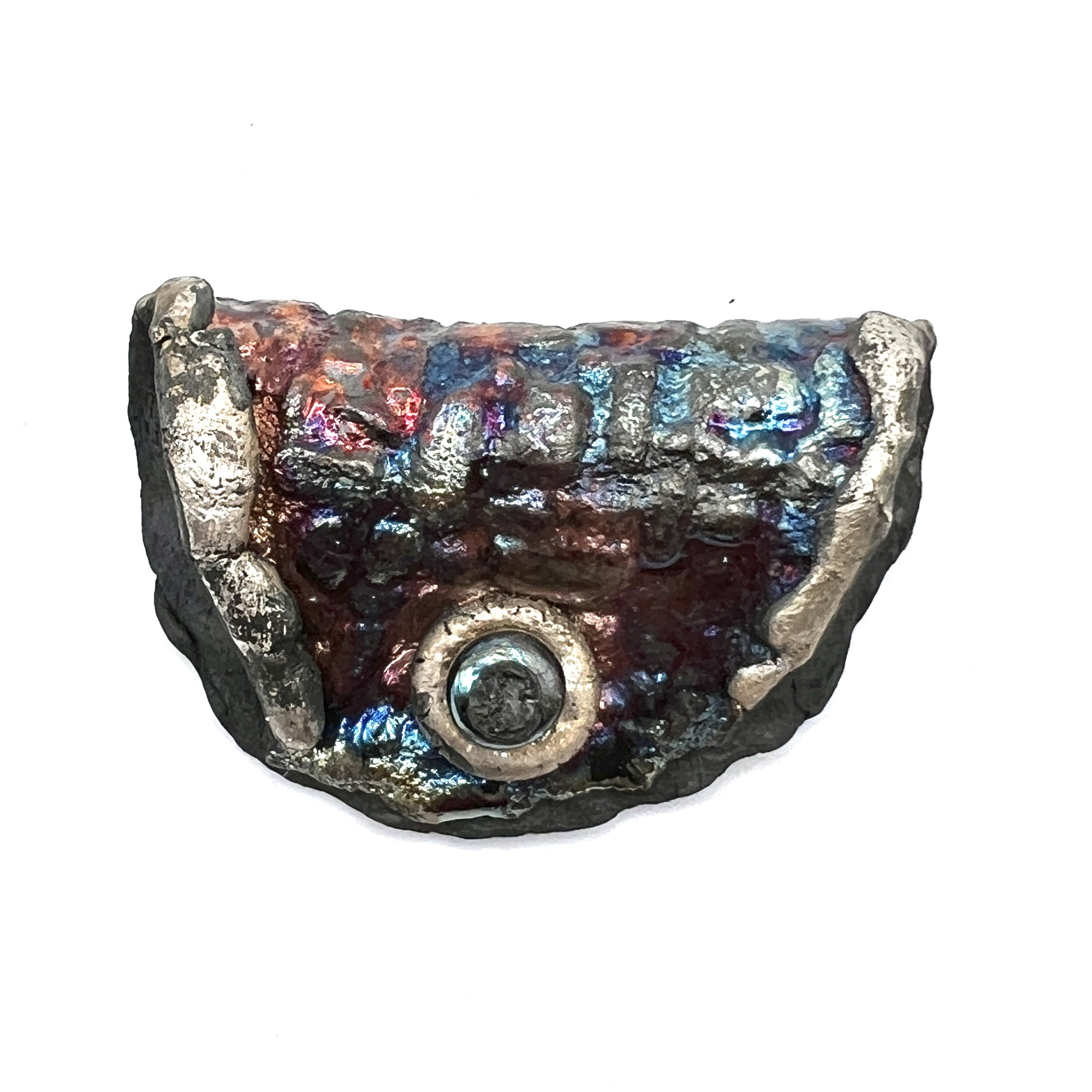 Raku Fold Over Pendant Ceramic Jewelry Supply Handmade  by MAKUstudio