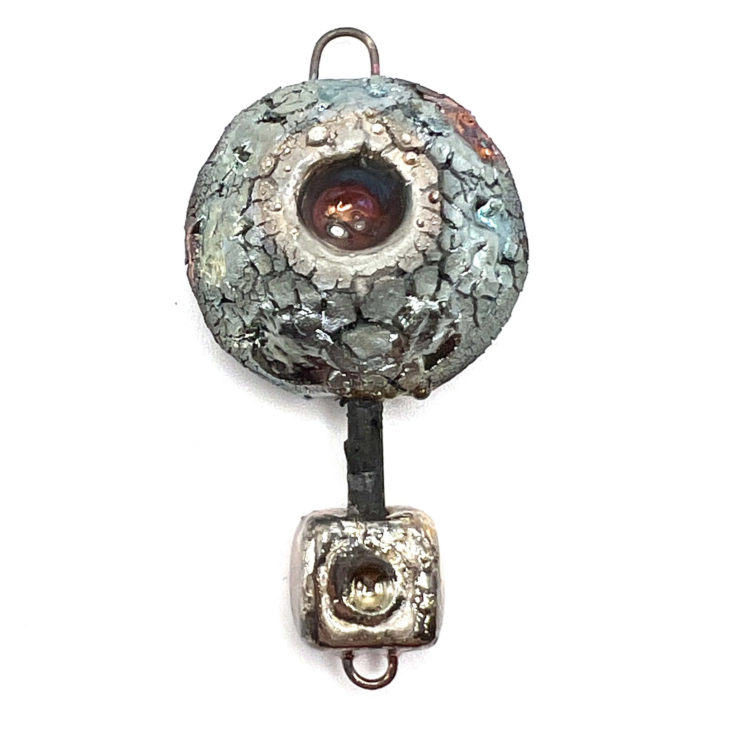 Raku Pendant Connector Ceramic Jewelry Supply Handmade by MAKUstudio MAKU raku