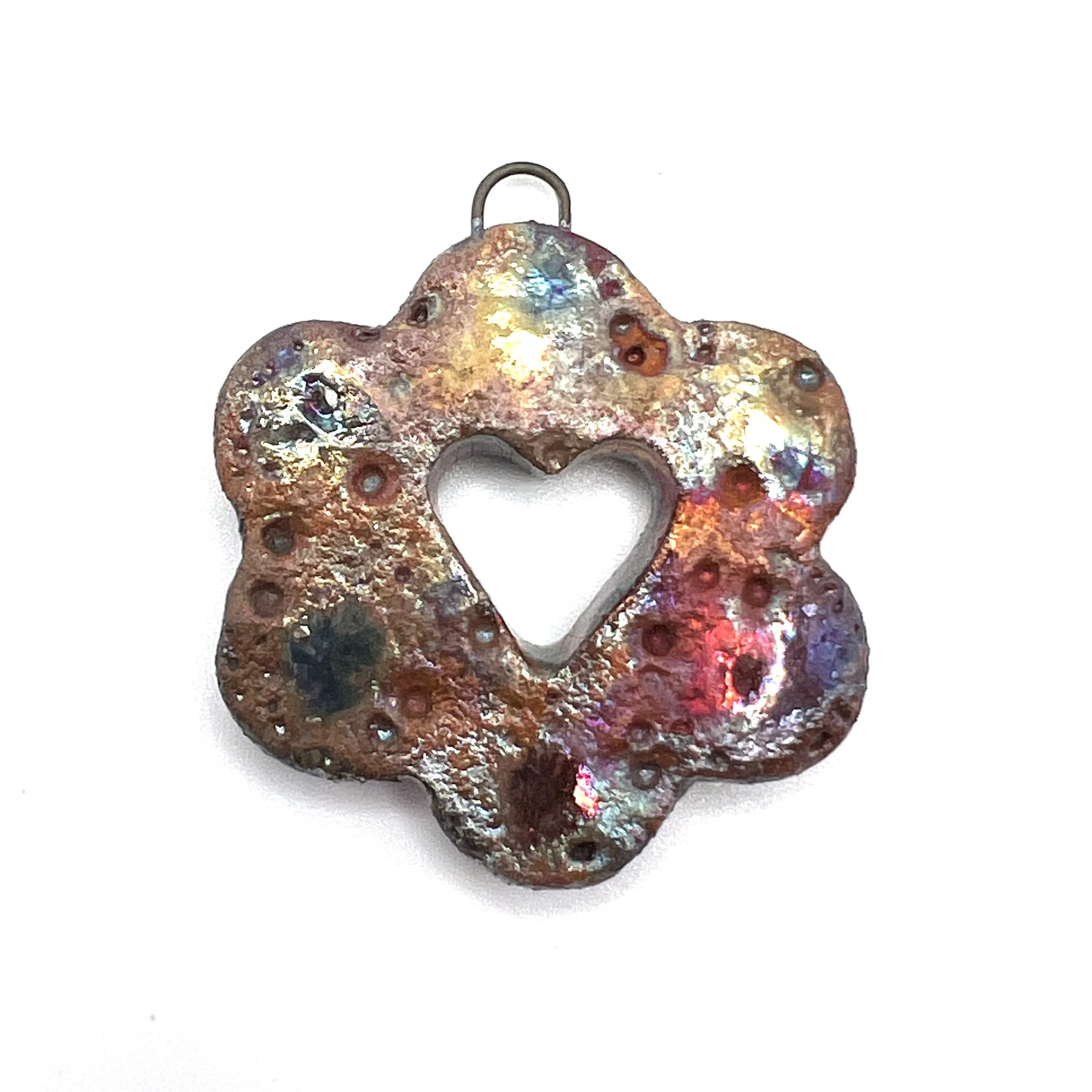 Flower Raku Ceramic Pendant Raku Jewelry Supply Handmade by  MAKUstudio MAKU raku