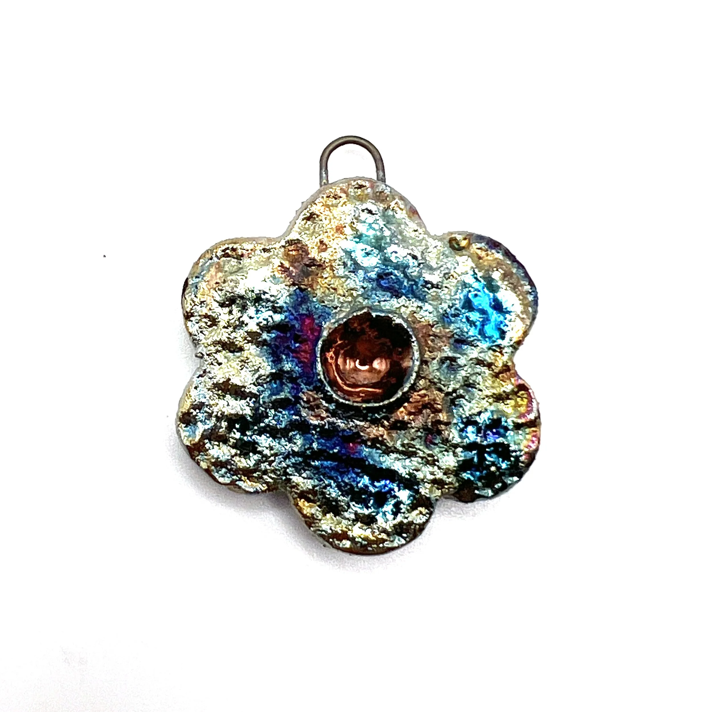 Flower Raku Ceramic Pendant Raku Jewelry Supply Handmade by  MAKUstudio MAKU raku