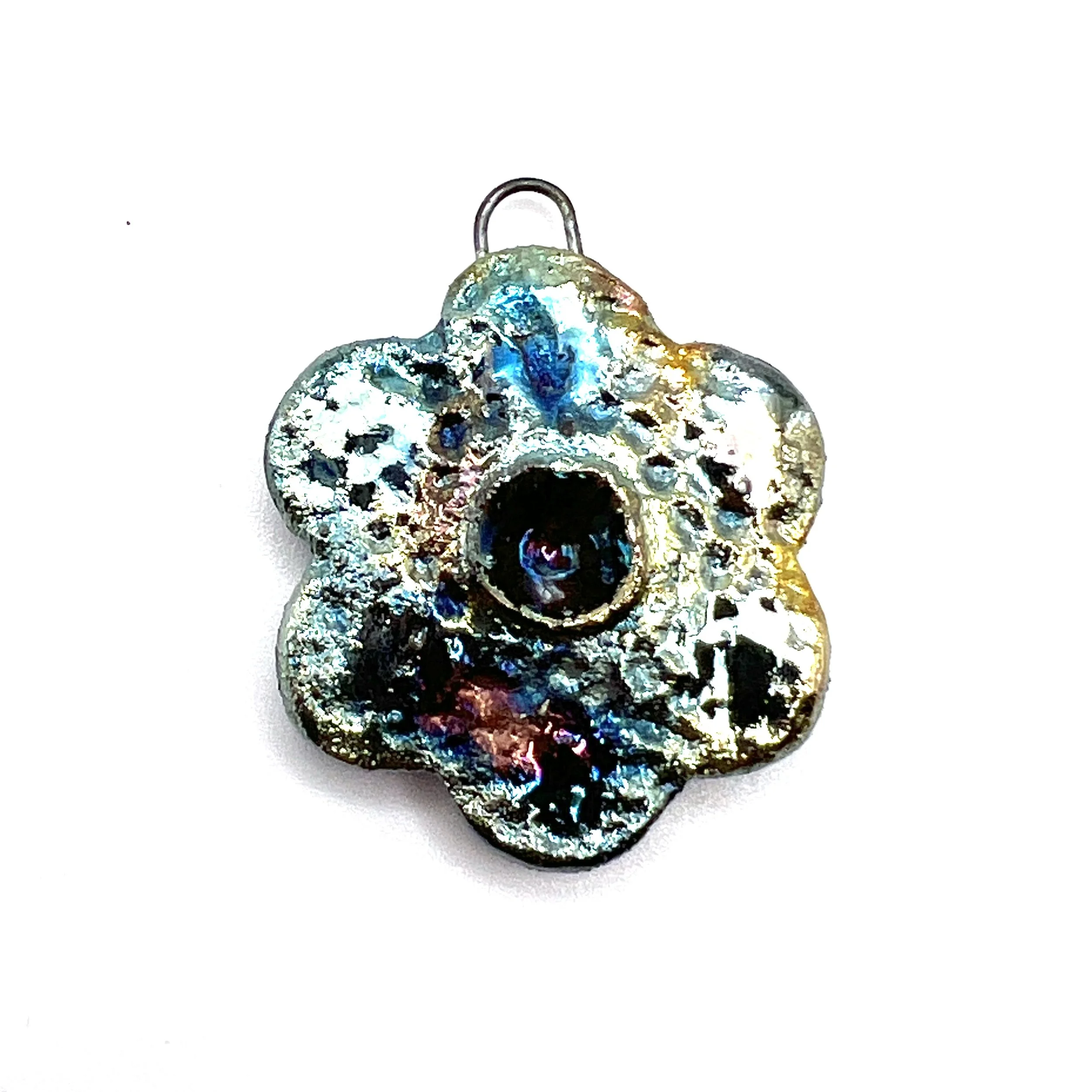 Flower Raku Ceramic Pendant Raku Jewelry Supply Handmade by  MAKUstudio MAKU raku
