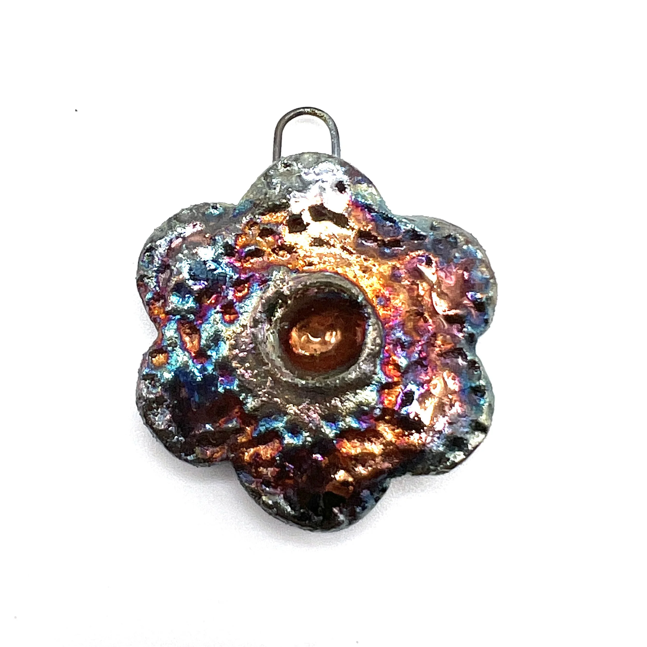 Flower Raku Ceramic Pendant Raku Jewelry Supply Handmade by  MAKUstudio MAKU raku