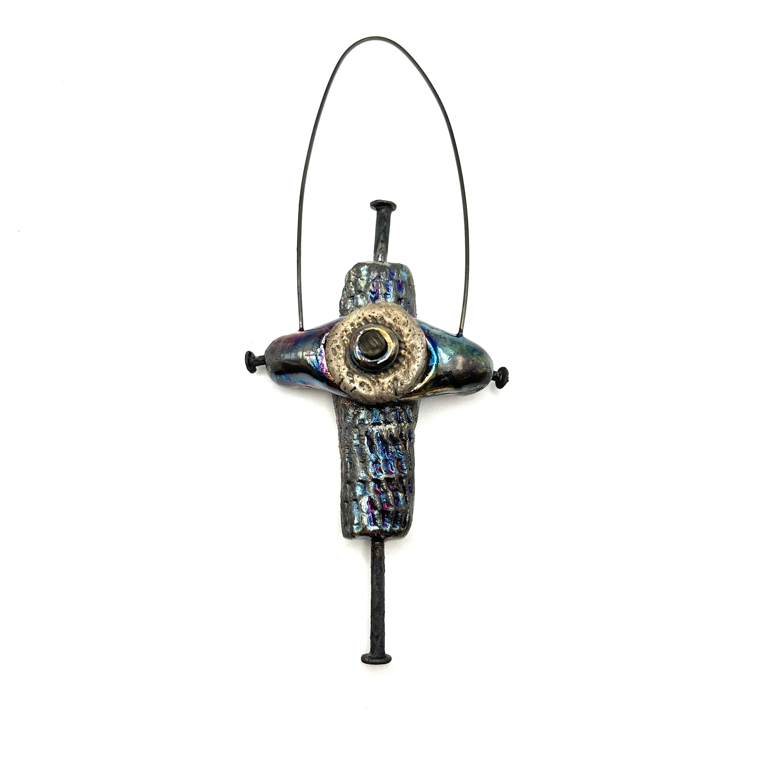 Raku Cross Ceramic Pendant or Wall Decor Raku Jewelry Supply Handmade by  MAKUstudio