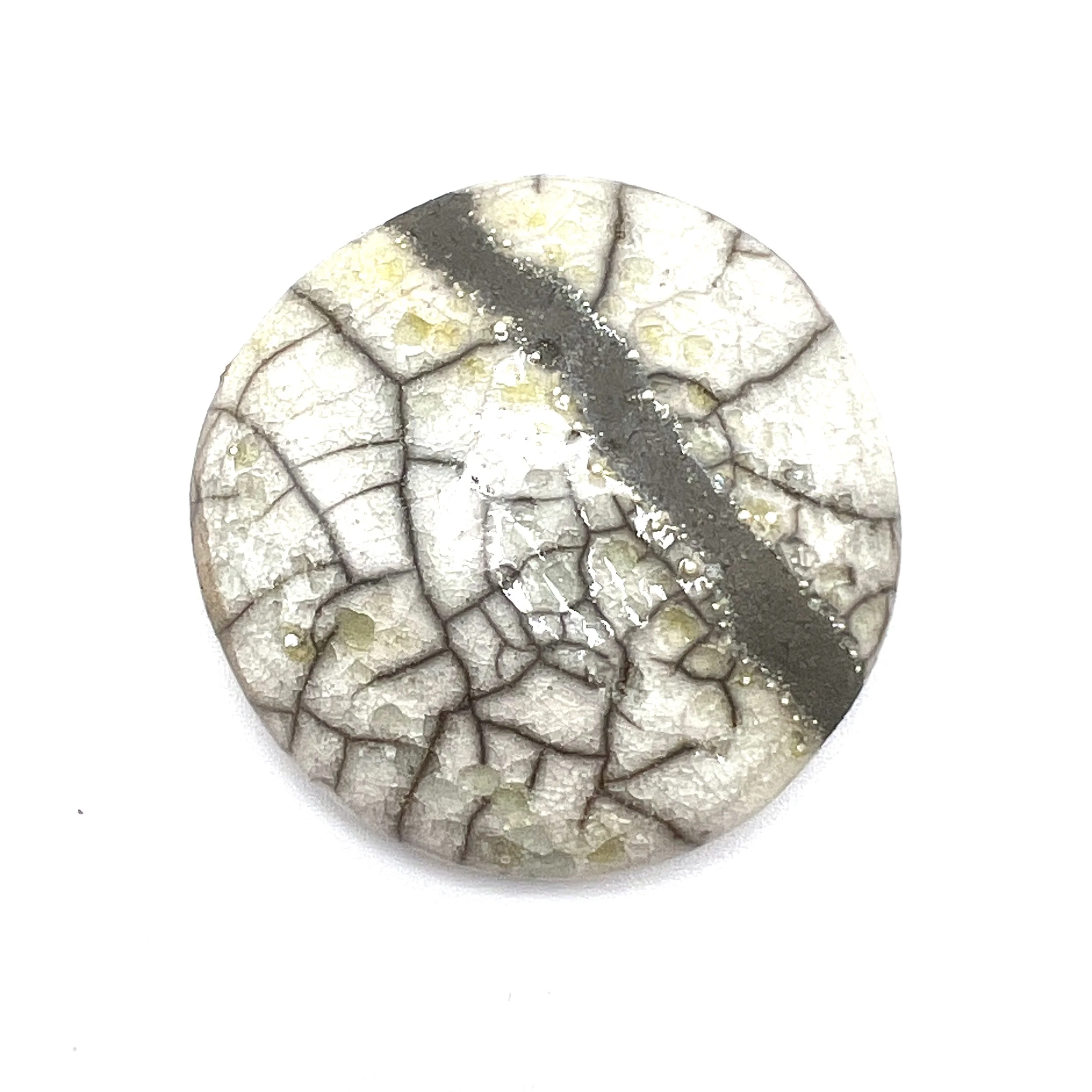 White Crackle Raku Cabochon Jewelry Supply Handmade by MAKUstudio MAKU raku