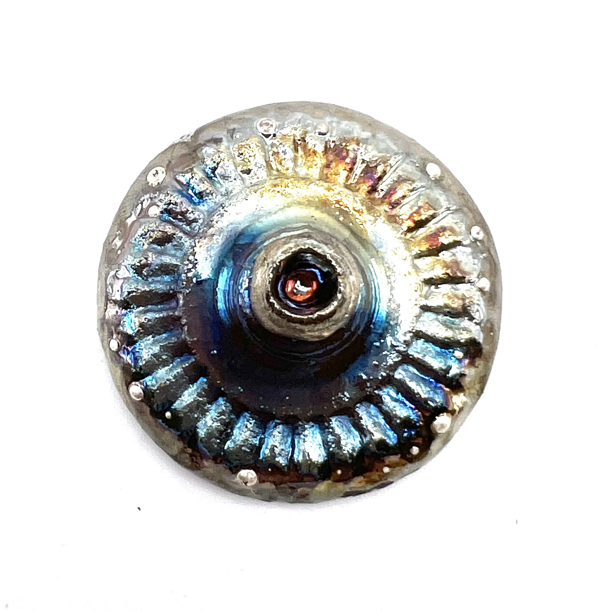 Raku Cabochon  with Baby Pod Jewelry Supply Handmade by MAKUstudio MAKU raku