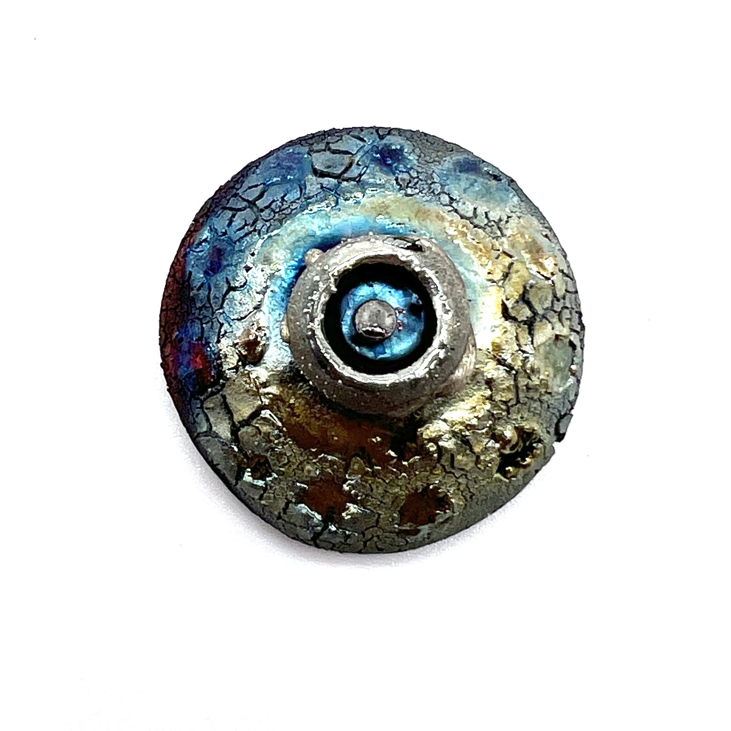 Raku Cabochon with a Pod on Top Jewelry Supply Handmade by MAKUstudio MAKU raku