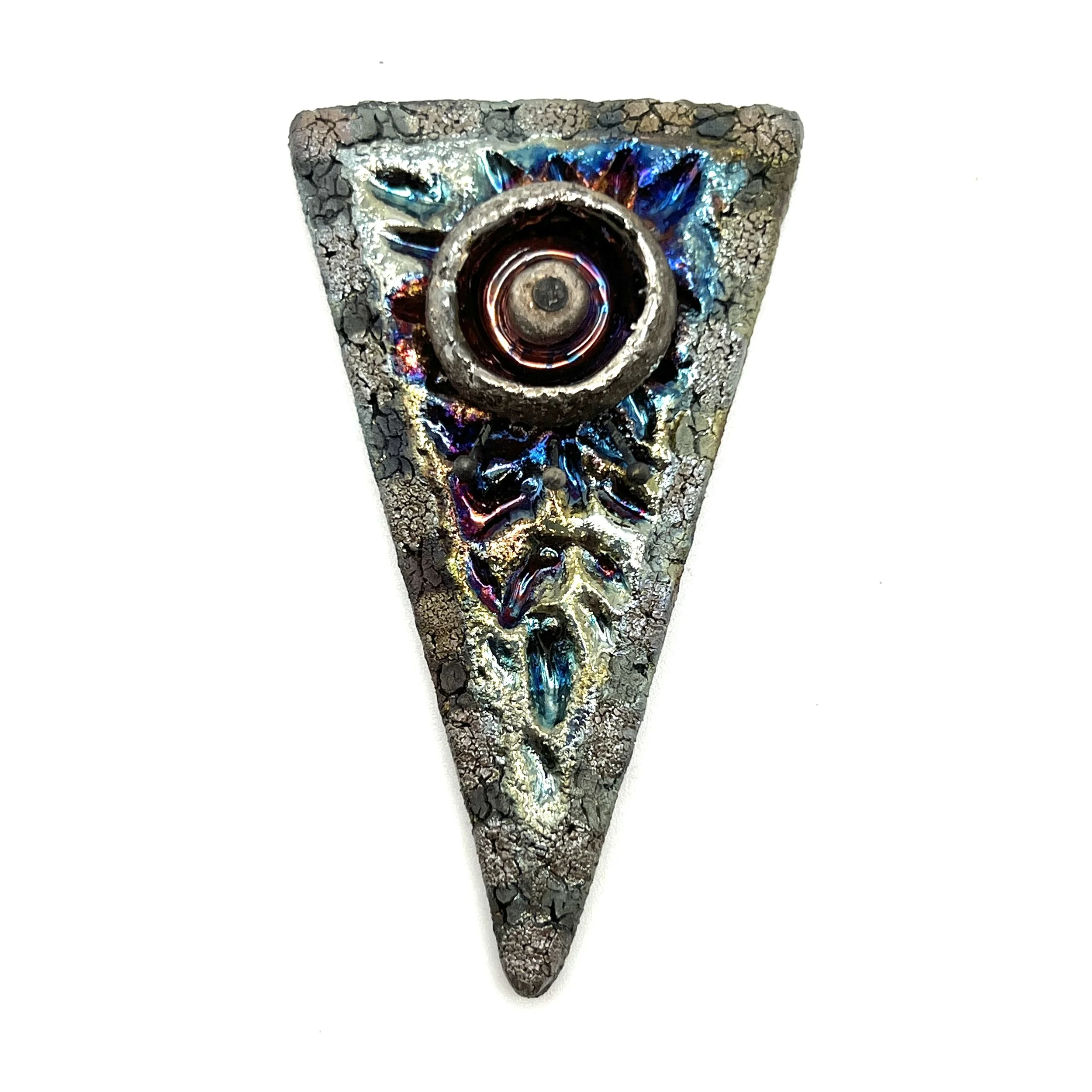 Triangle Raku Cabochon Ceramic Jewelry Supply Handmade by MAKUstudio MAKU raku