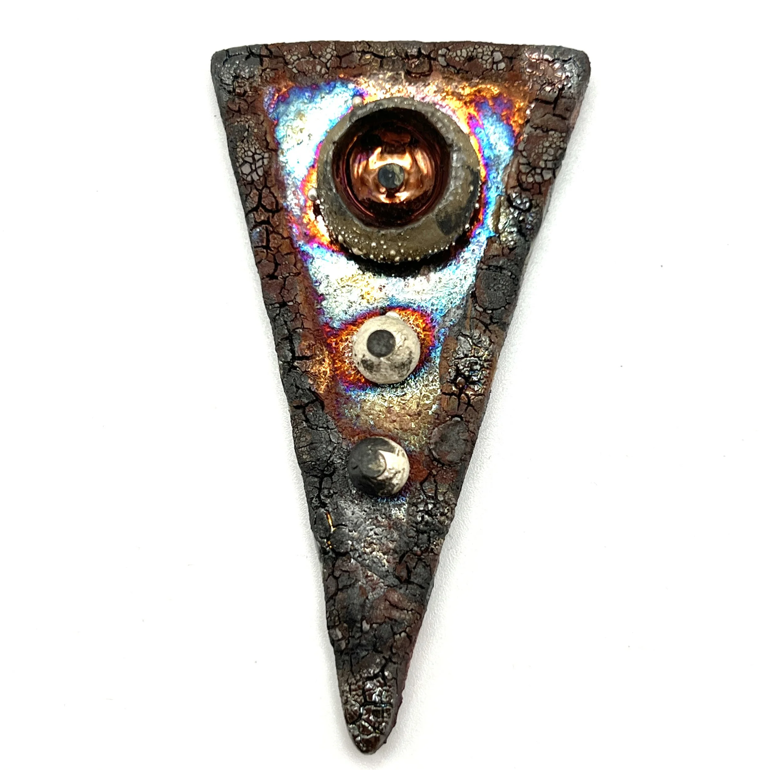 Triangle Raku Cabochon Ceramic Jewelry Supply Handmade by MAKUstudio MAKU raku