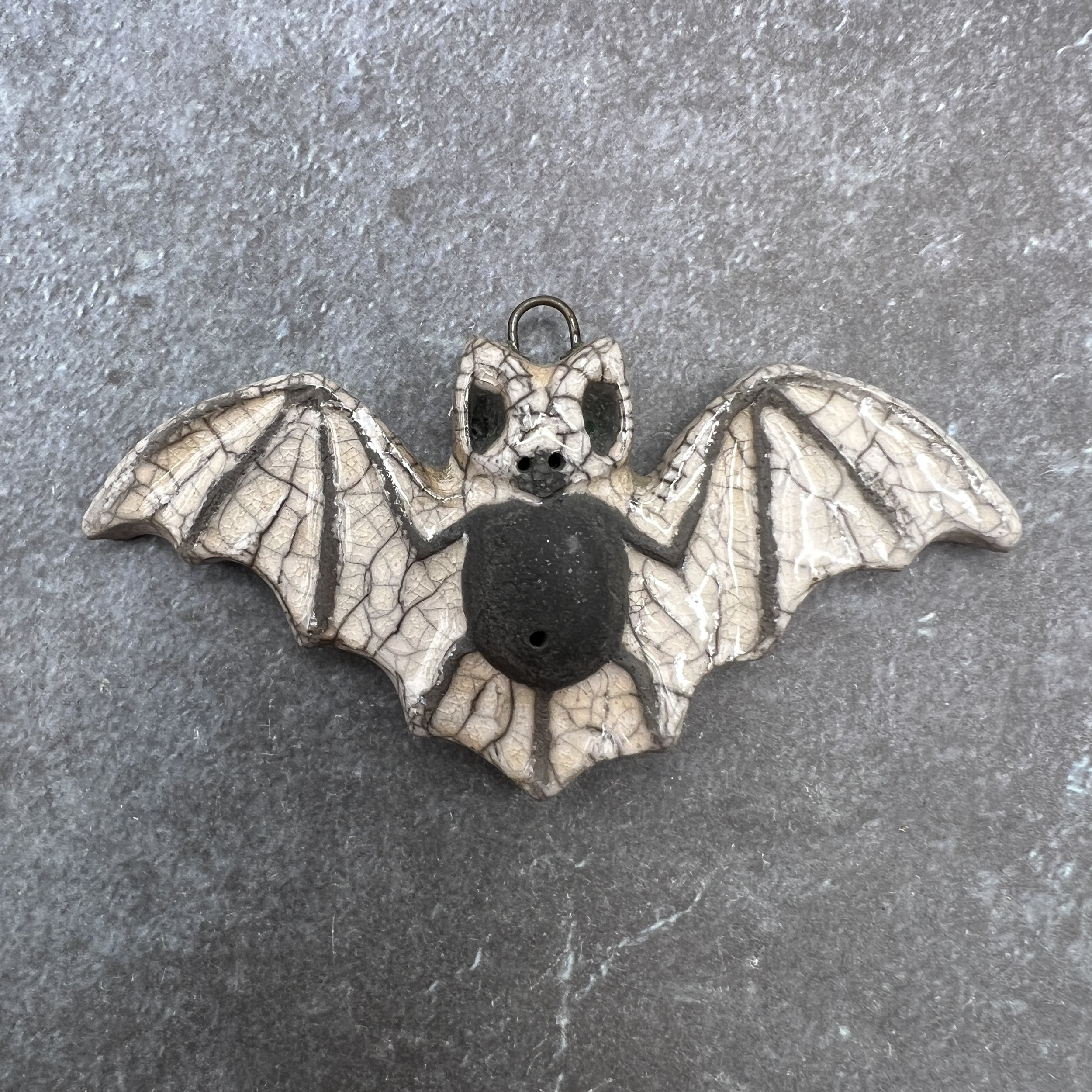 Raku Bat Pendant Ceramic Jewelry Supply by MAKUstudio MAKU raku