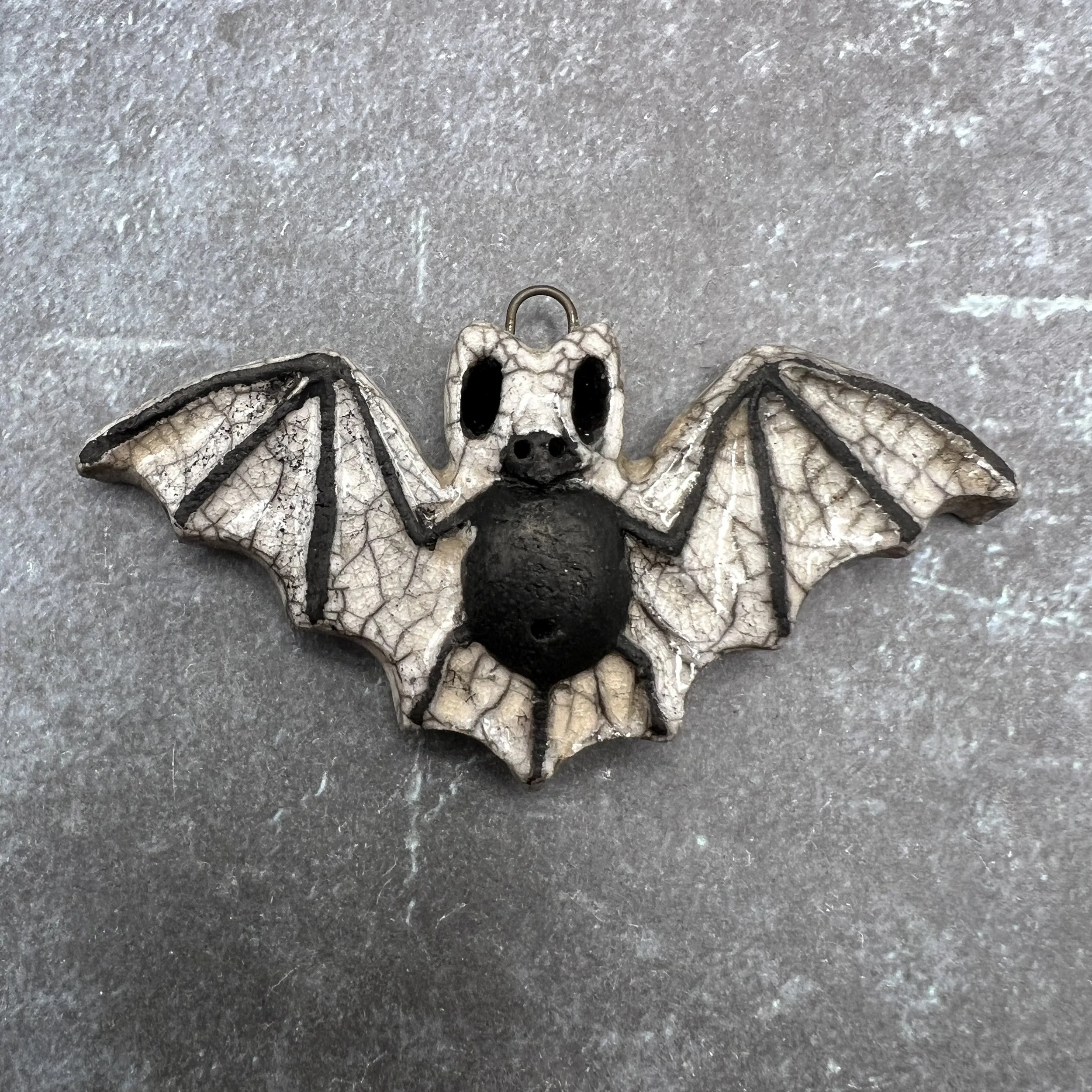 Raku Bat Pendant Ceramic Jewelry Supply by MAKUstudio MAKU raku