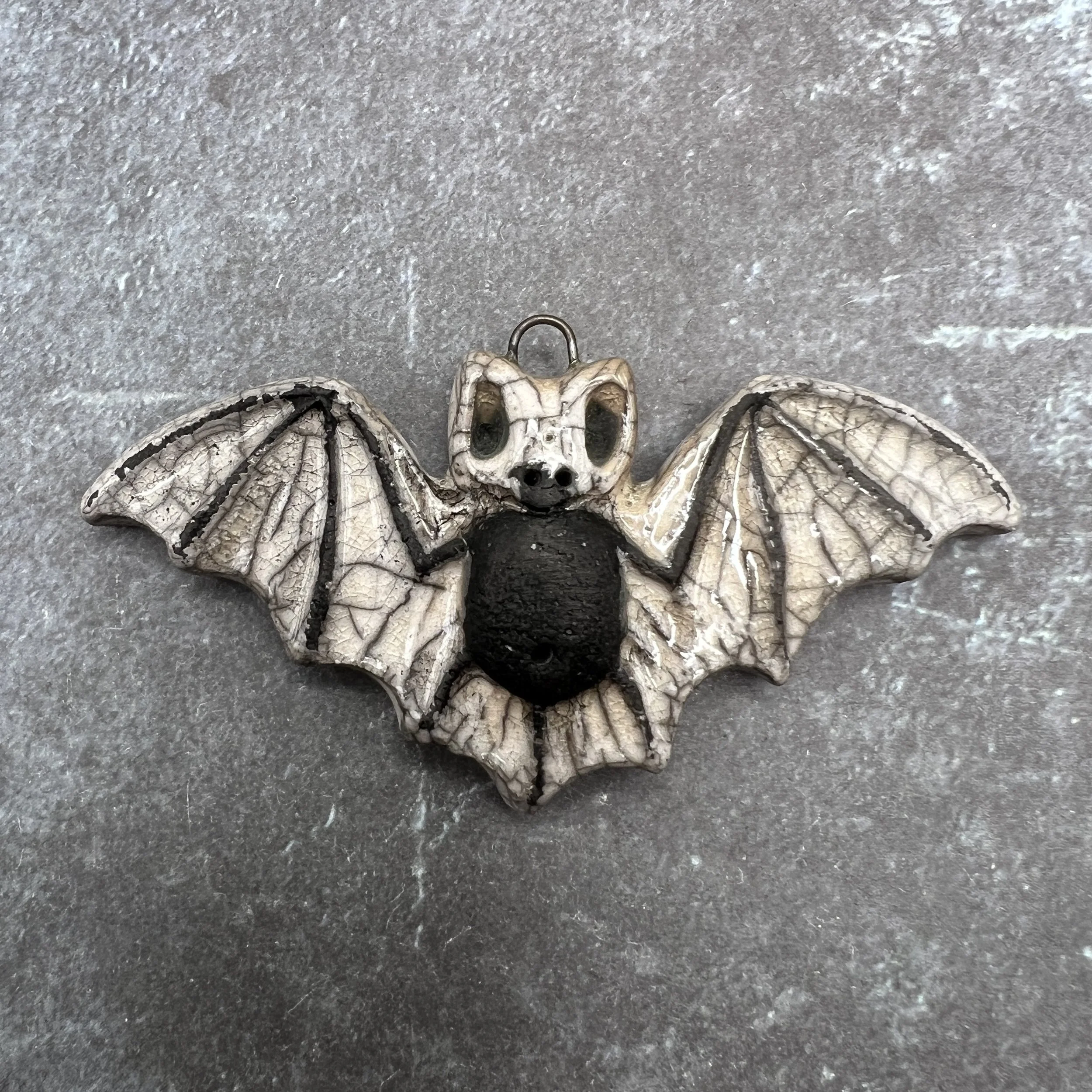 Raku Bat Pendant Ceramic Jewelry Supply by MAKUstudio MAKU raku