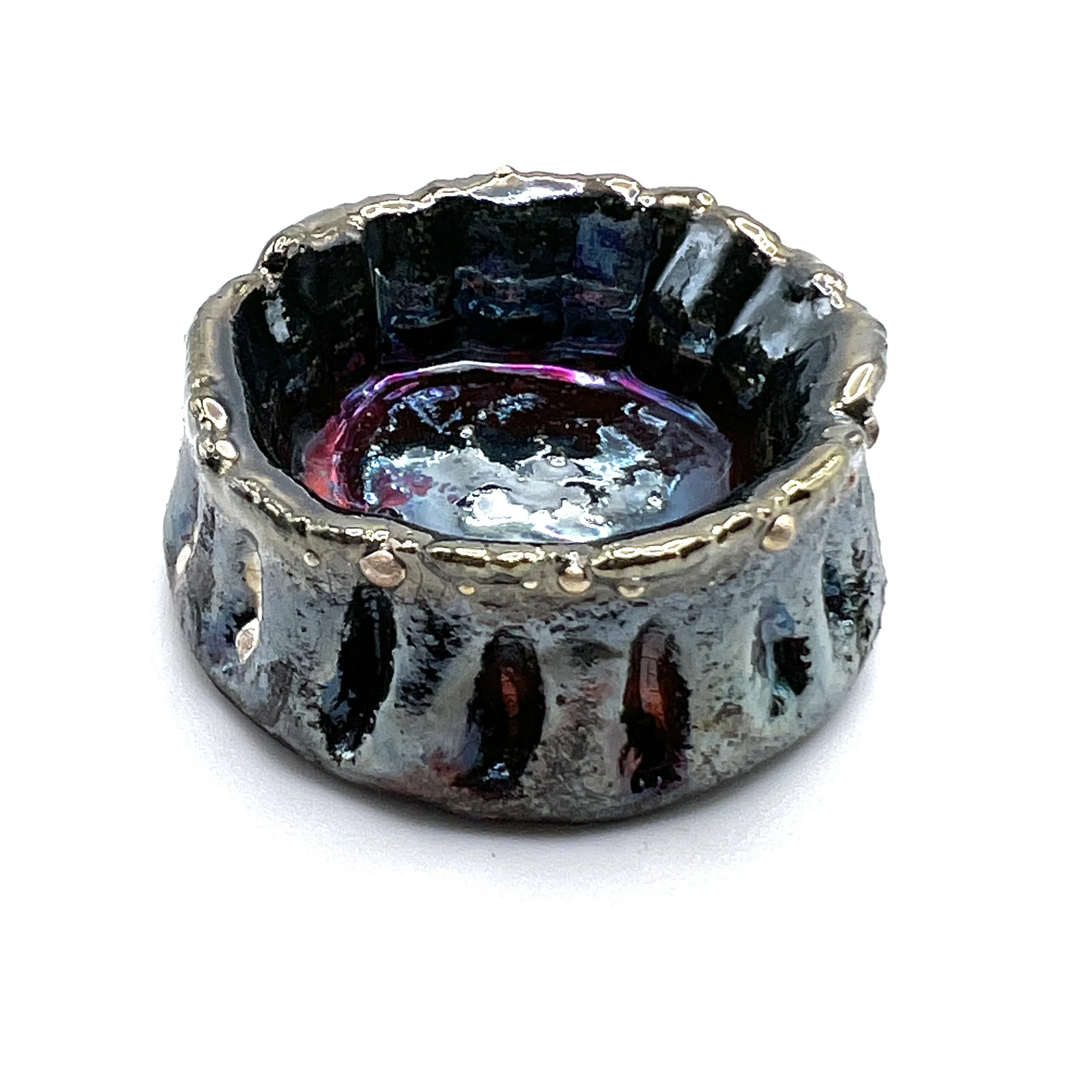 Raku Large Pod Cabochon Jewelry Supply Handmade by MAKUstudio