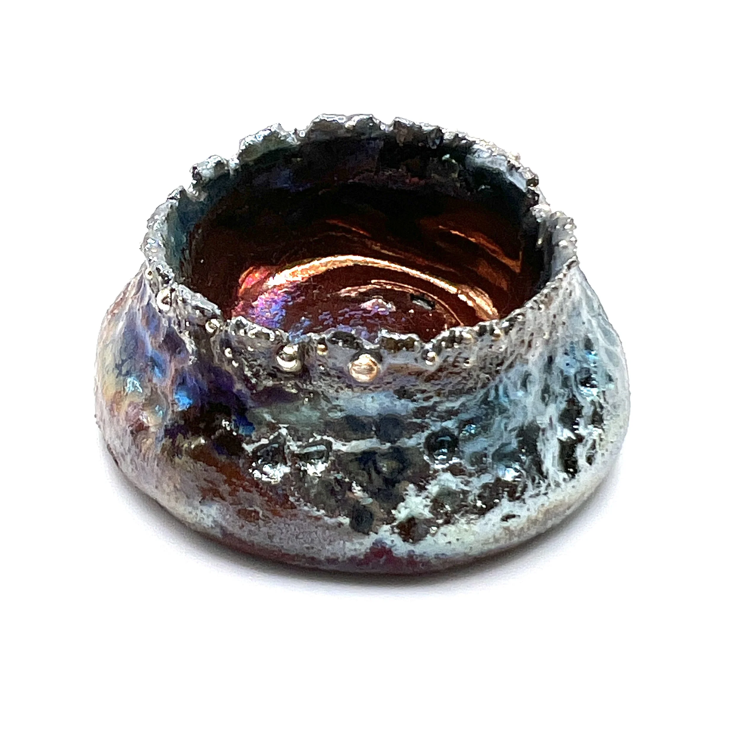 Raku Large Pod Cabochon Jewelry Supply Handmade by MAKUstudio