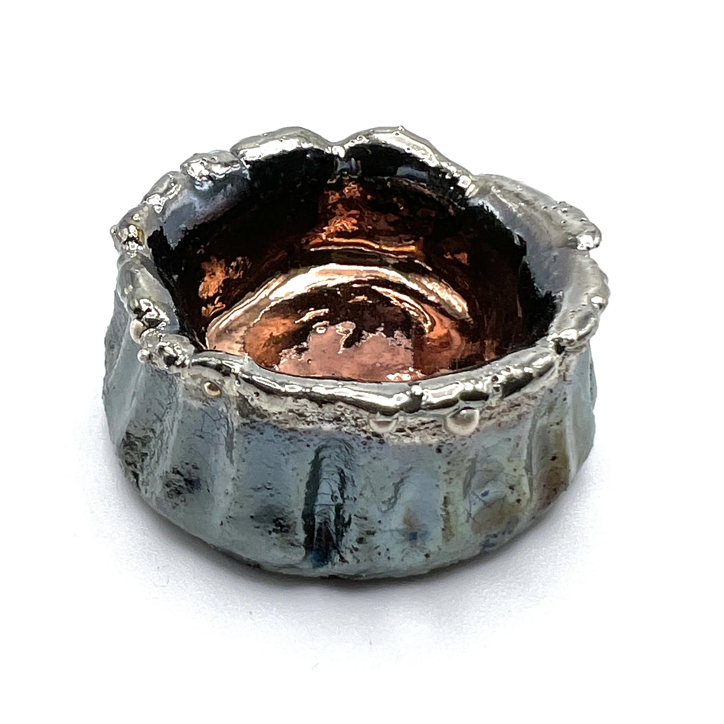 Raku Large Pod Cabochon Jewelry Supply Handmade by MAKUstudio