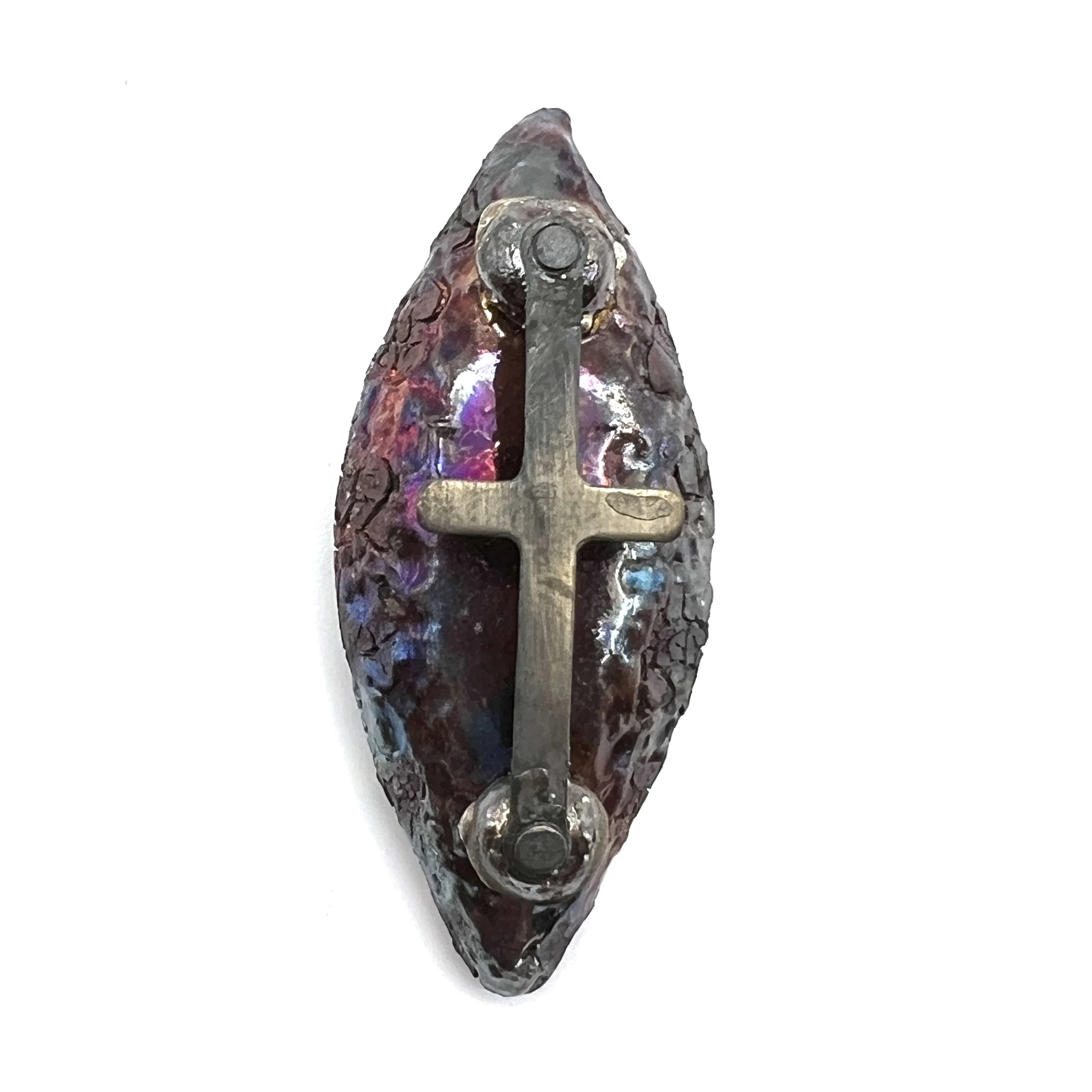 Maruquis Cross Raku Cabochon Jewelry Supply Handmade by MAKUstudio MAKU raku