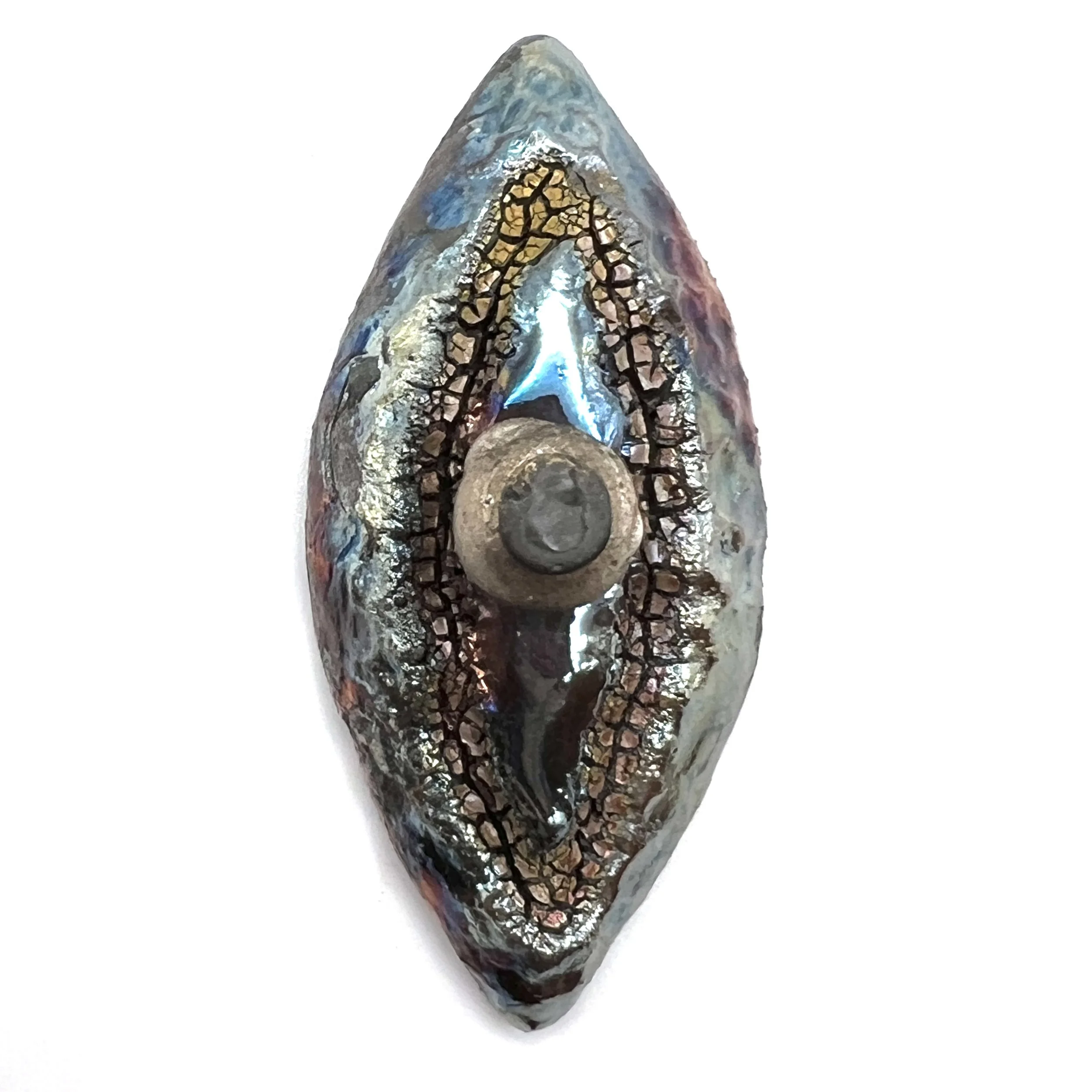 Maruquis Raku Cabochon Jewelry Supply Handmade by MAKUstudio