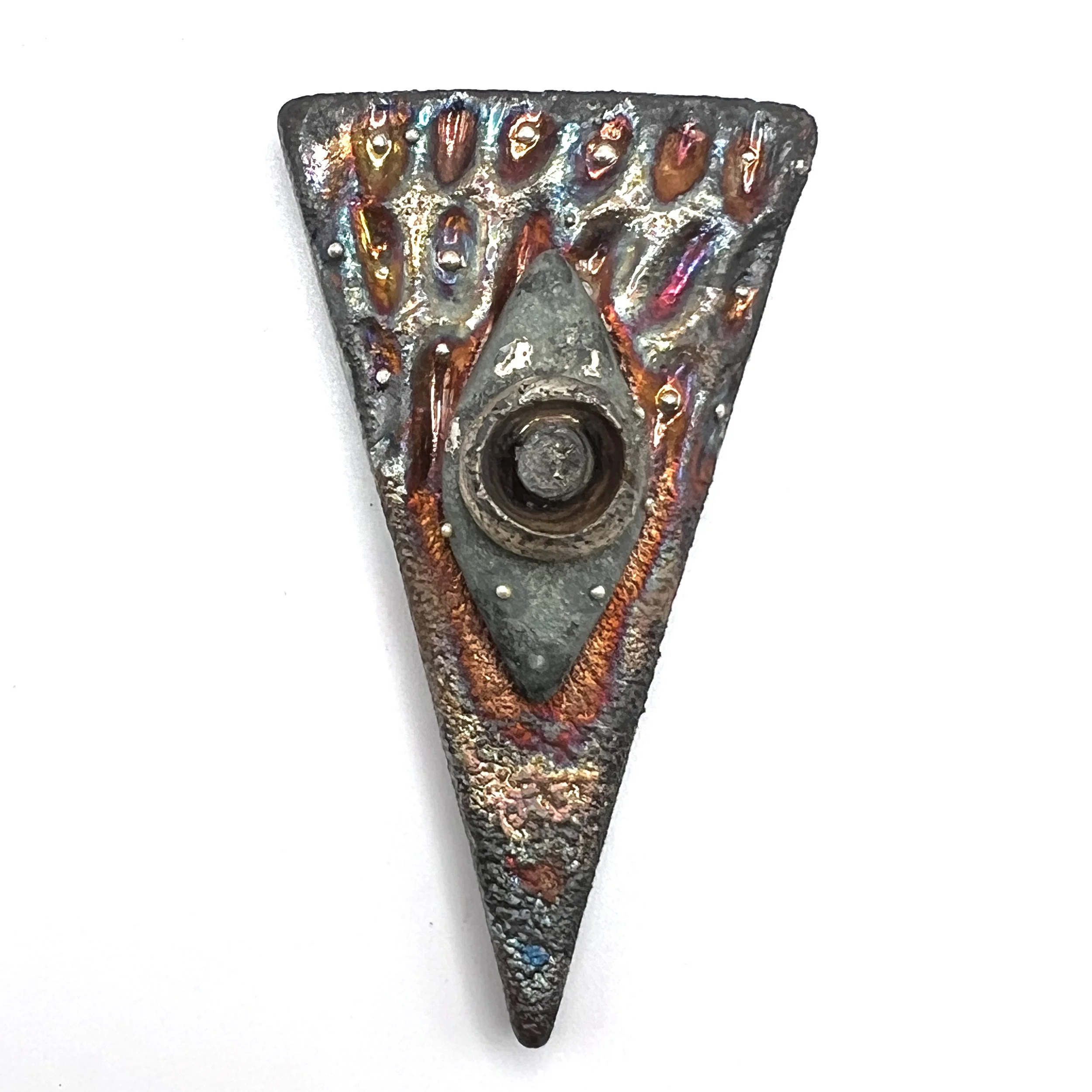Triangle Raku Cabochon Jewelry Supply Handmade by MAKUstudio MAKU raku