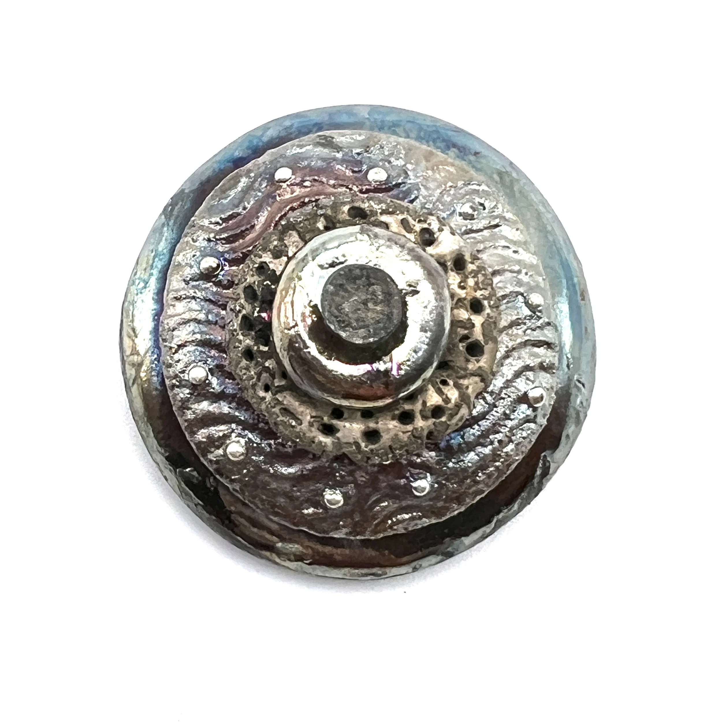 Layered Cake Raku Cabochon Jewelry Supply Handmade by MAKUstudio