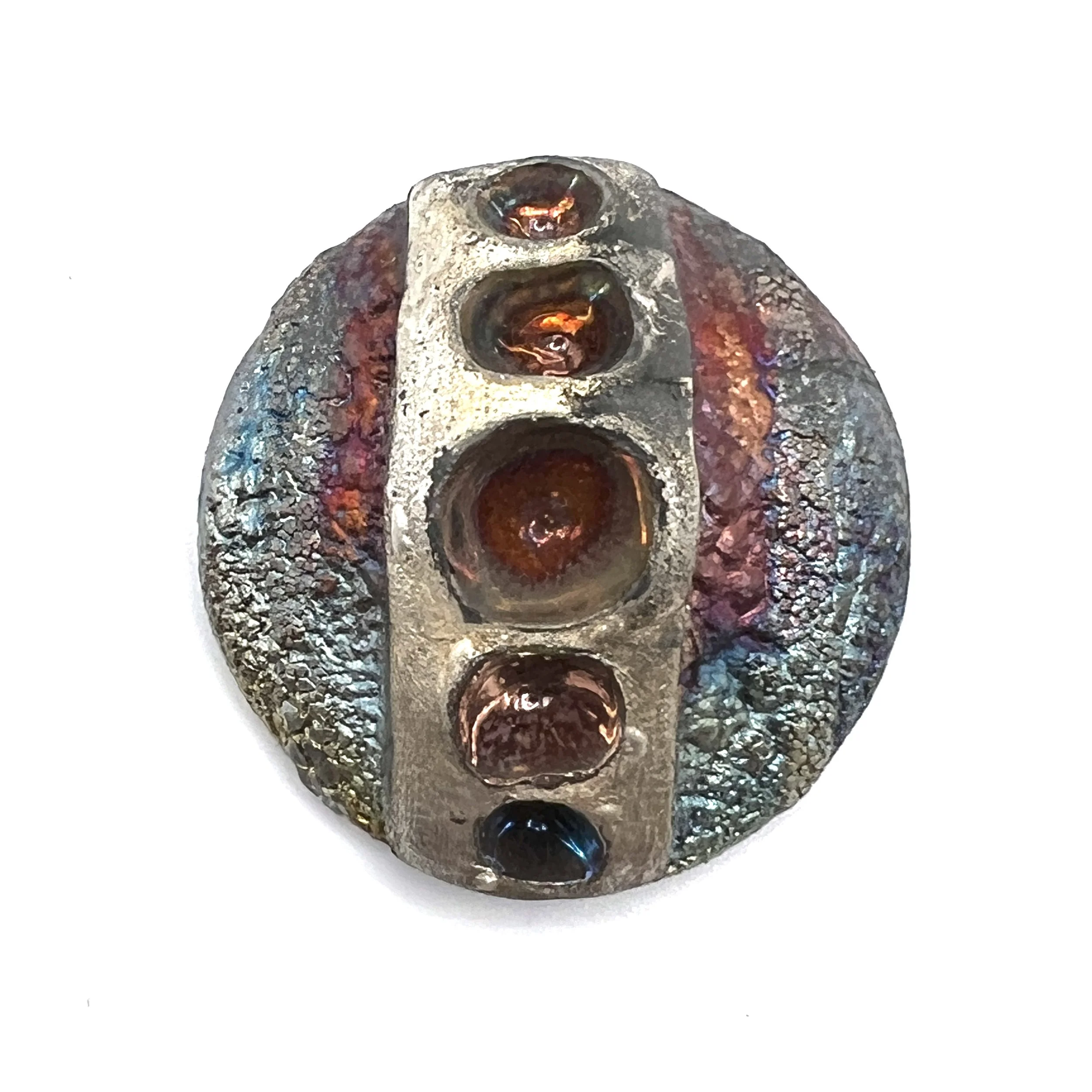 Row of Pods Raku Cabochon Jewelry Supply Handmade by MAKUstudio
