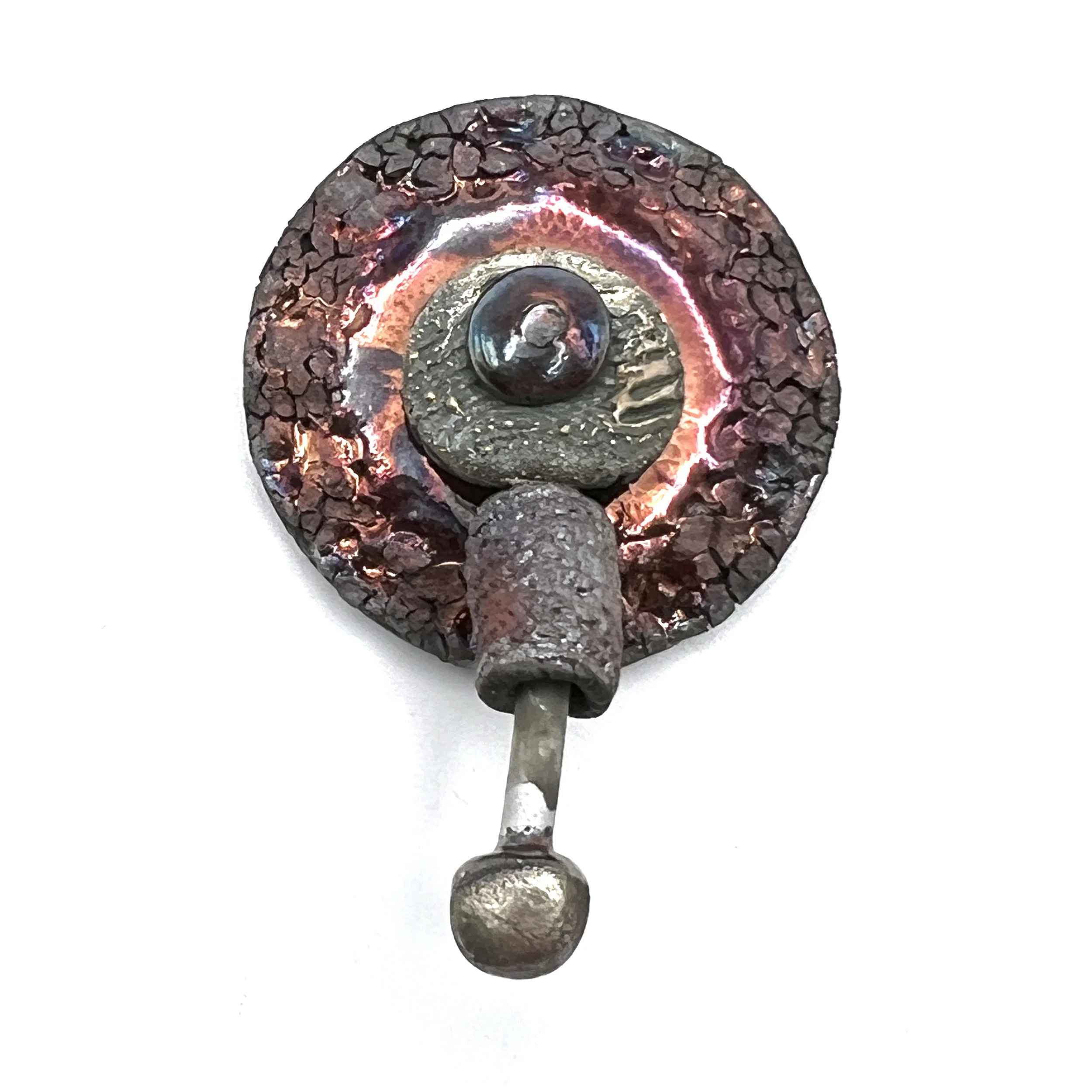 Sundial Raku Cabochon Jewelry Supply Handmade by MAKUstudio