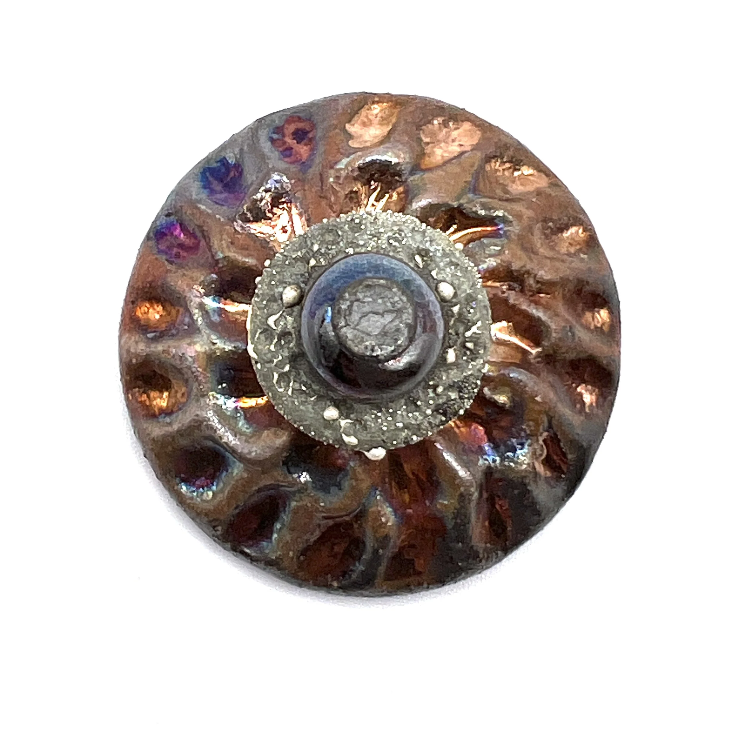 Copper Beauty Raku Cabochon Jewelry Supply Handmade by MAKUstudio